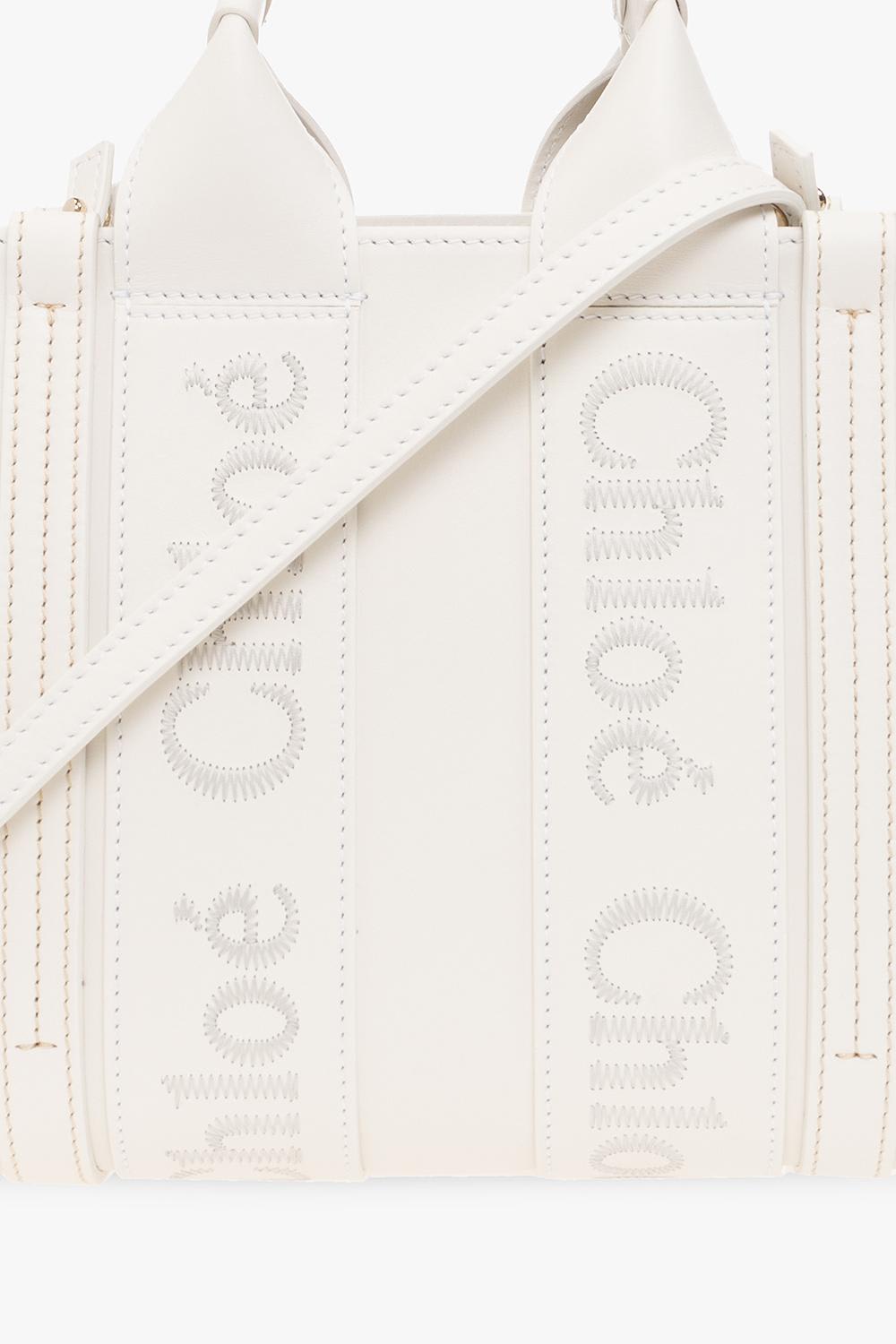 Shop Chloé Woody Small Shopper Bag In Bianco