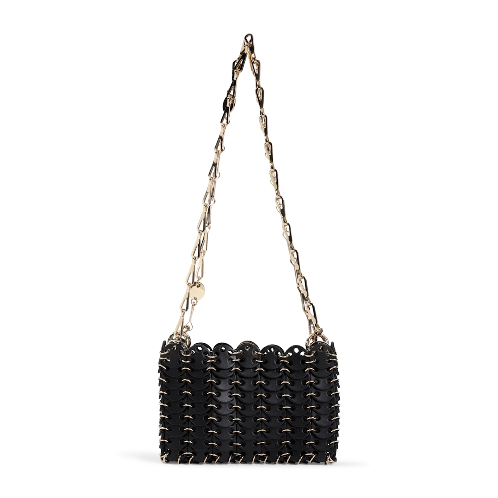 Rabanne 1969 Nano Sac A Man Cuir Bag In Black Gold