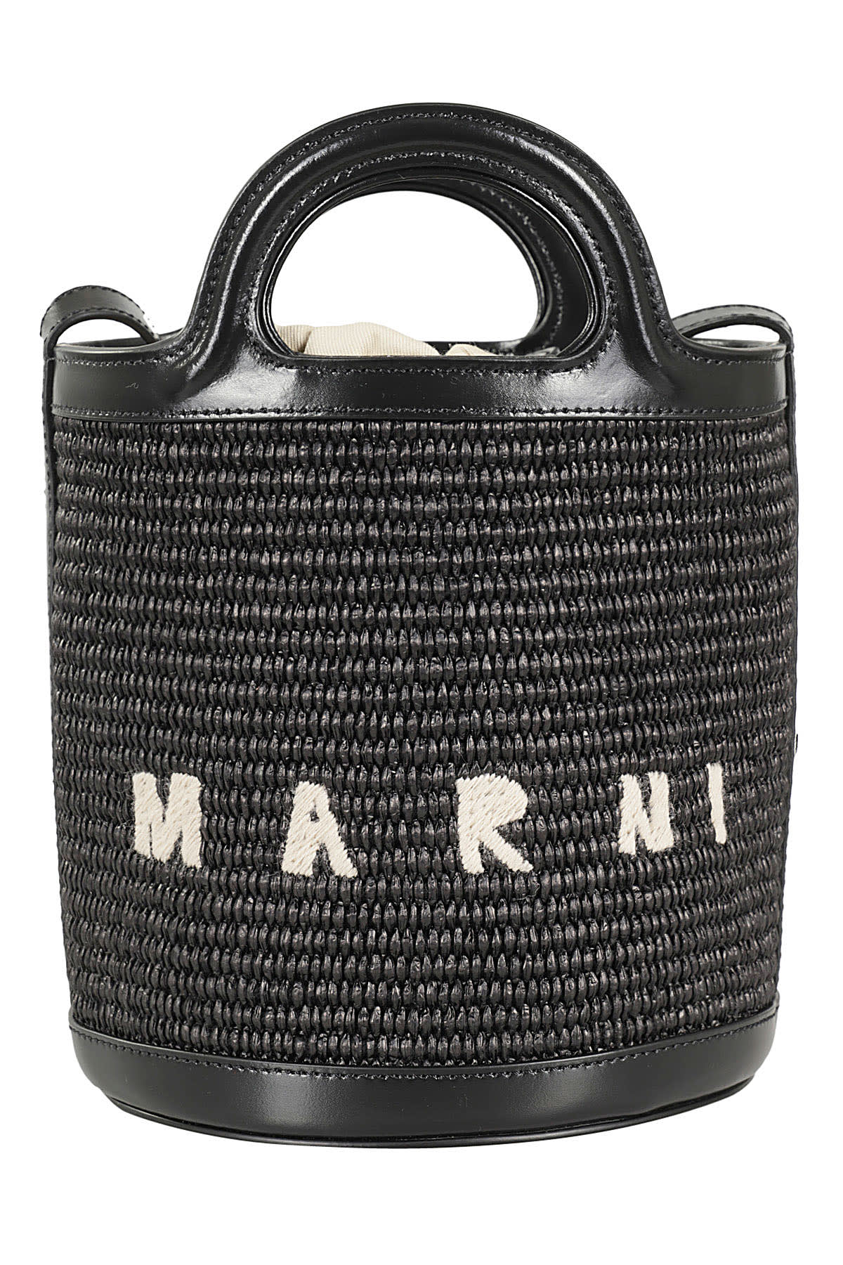Shop Marni Tropicalia Mini Bucket In Nero