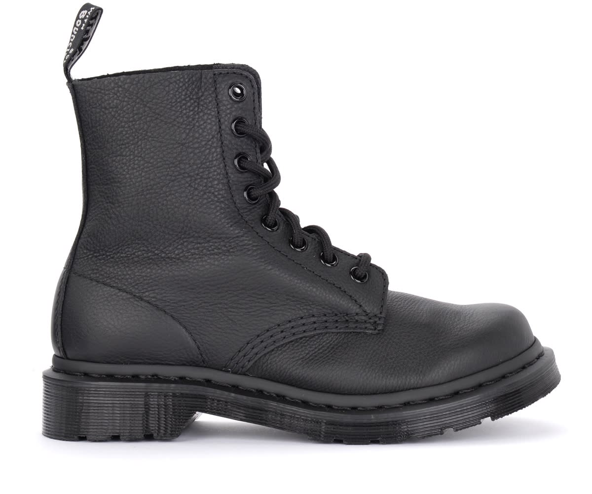 Dr. Martens Pascal Mono Black Tumbled Leather Ankle Boots