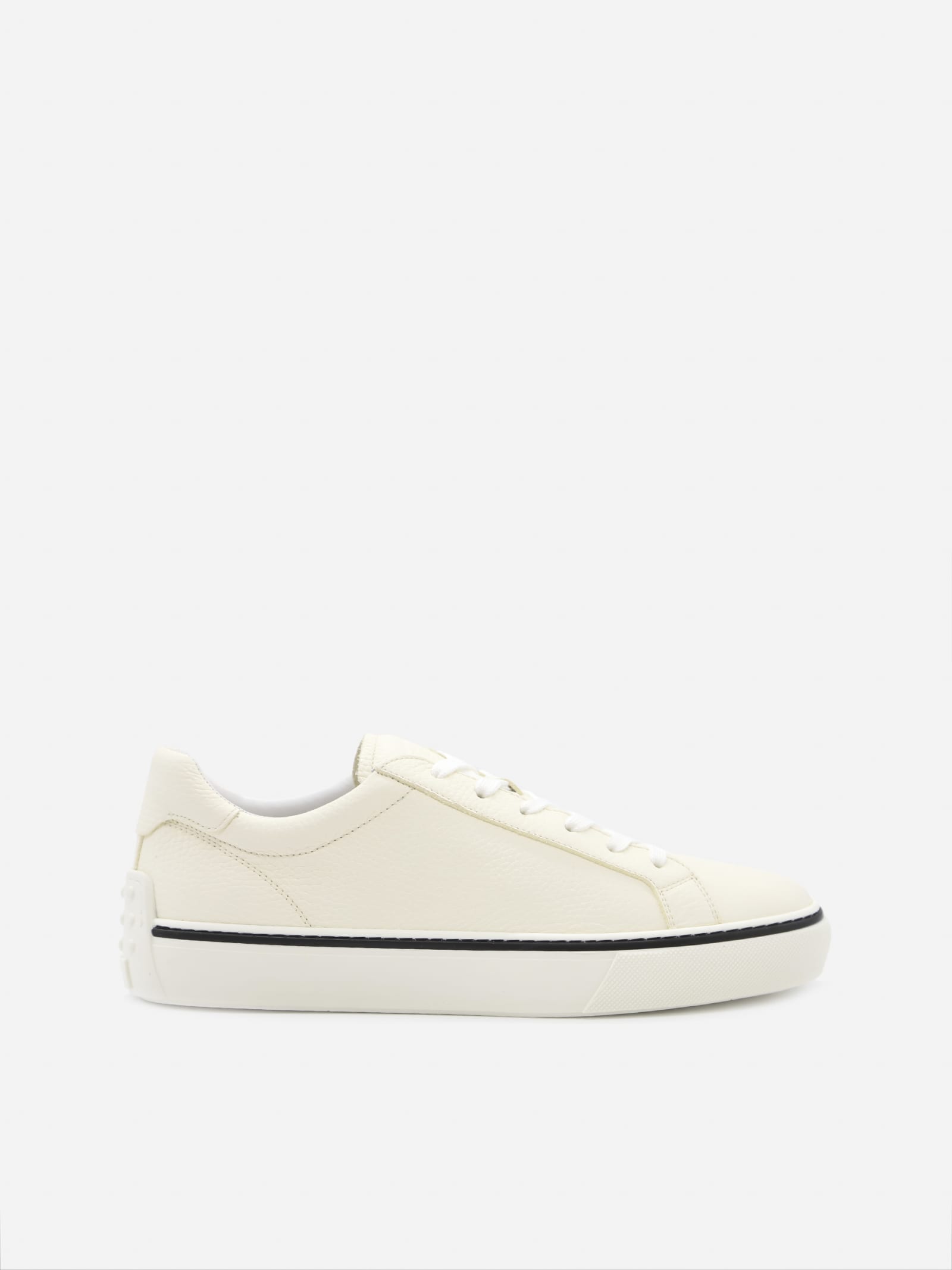Tods Textured Leather Sneakers With Logo Detail