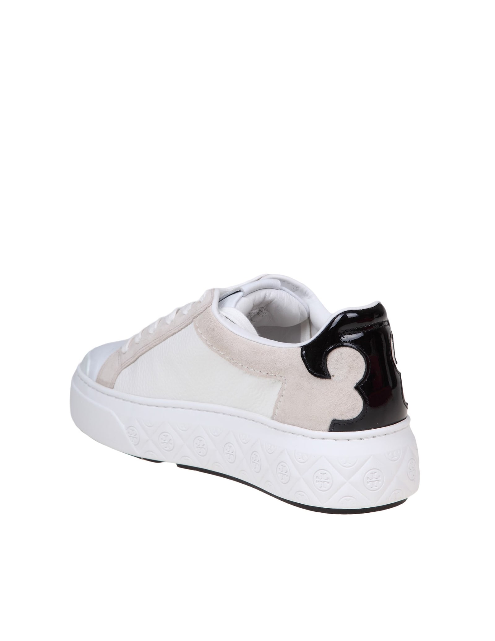 Shop Tory Burch Ladybug Sneakers In Black And White Leather In White/black