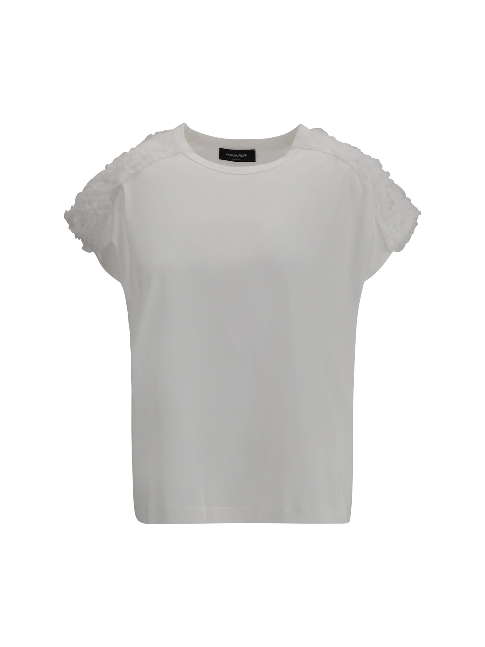 Fabiana Filippi T-shirt With Tulle Appliqués