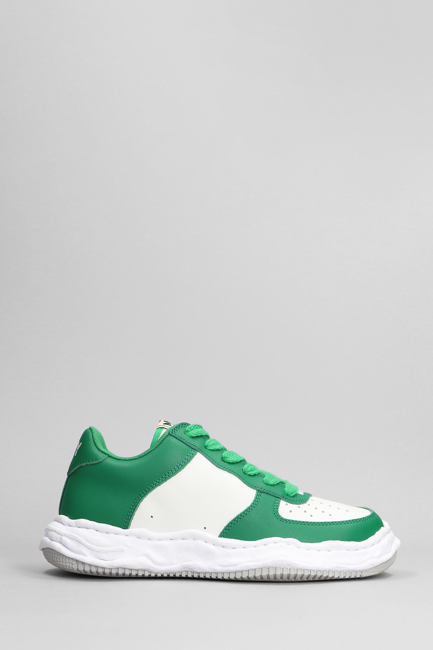 Shop Miharayasuhiro Waney Sneakers In Green Leather