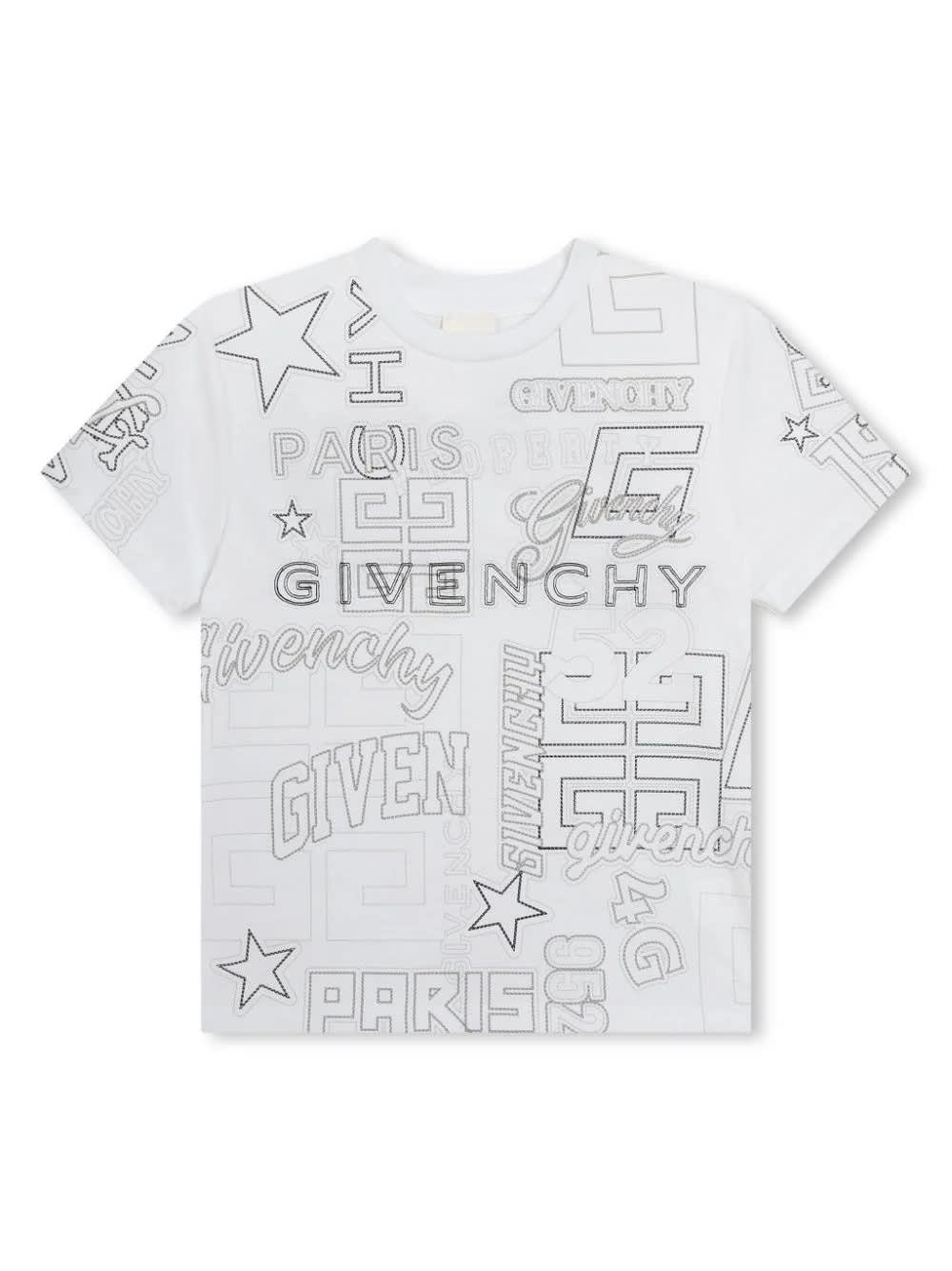 Shop Givenchy White T-shirt With All-over Print