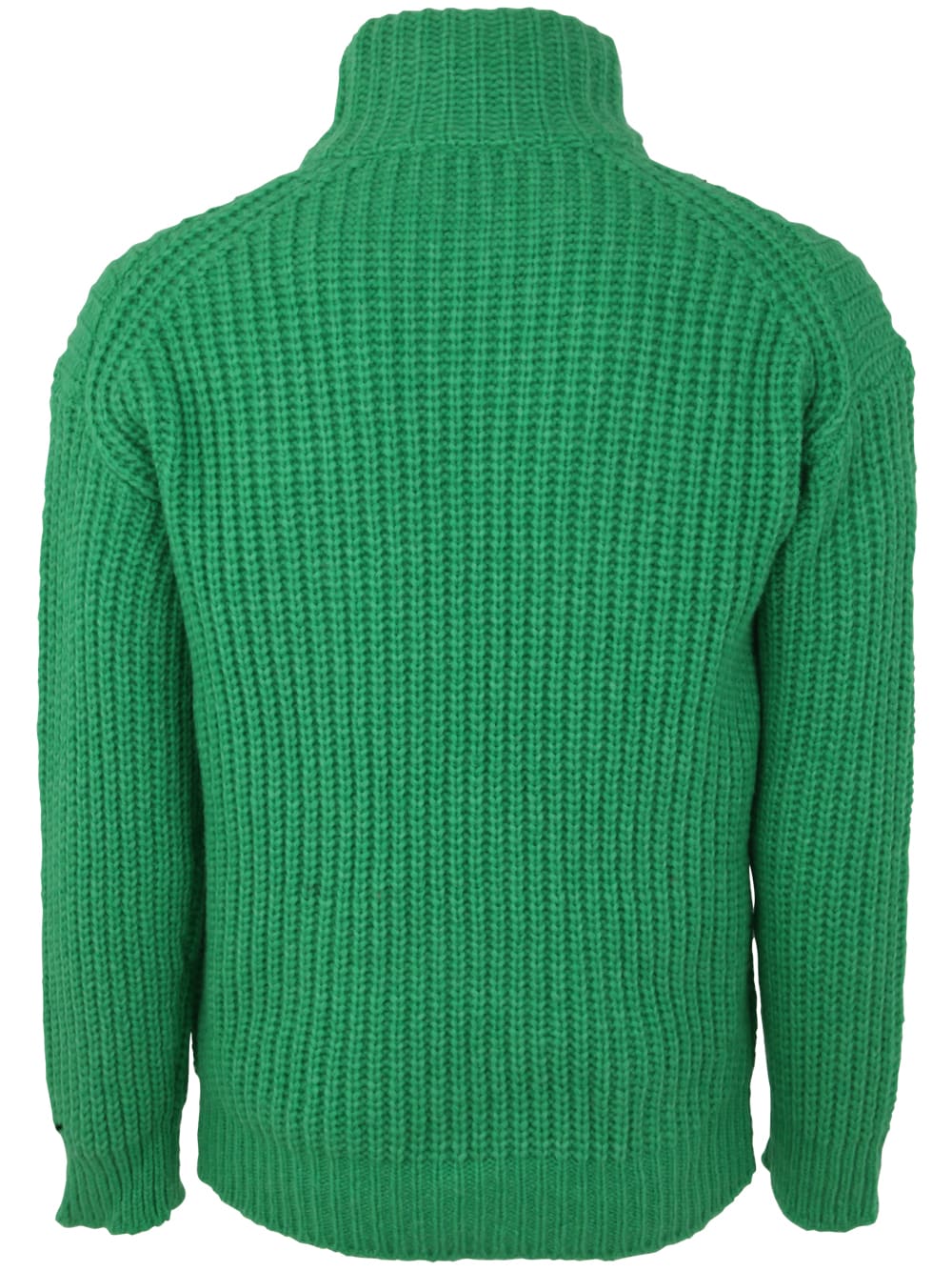 Shop Nuur Ribbed Long Sleeves Sweater In Emerald