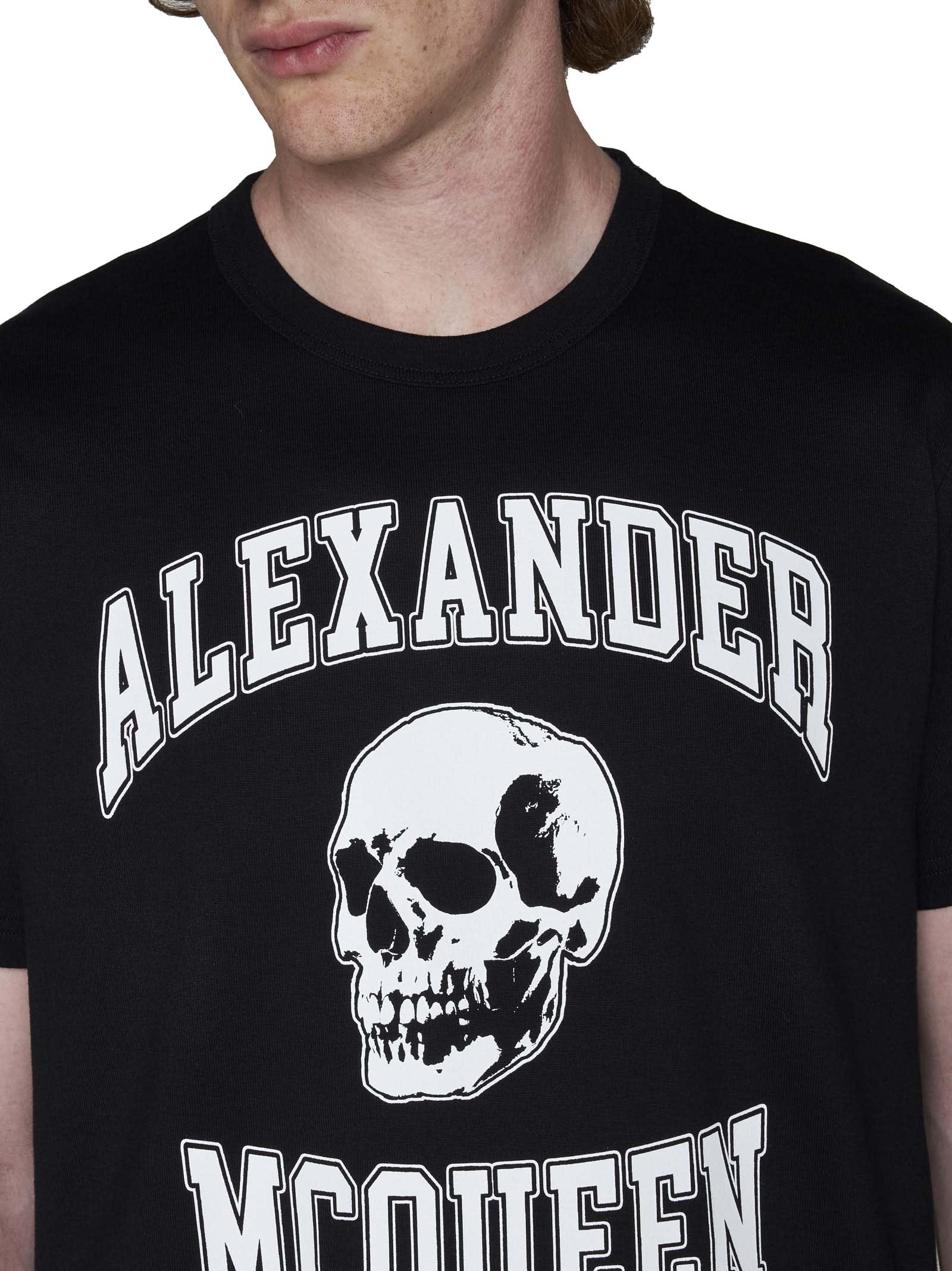 Alexander Mcqueen Alexander Mc Queen Skull T Shirt In Black White