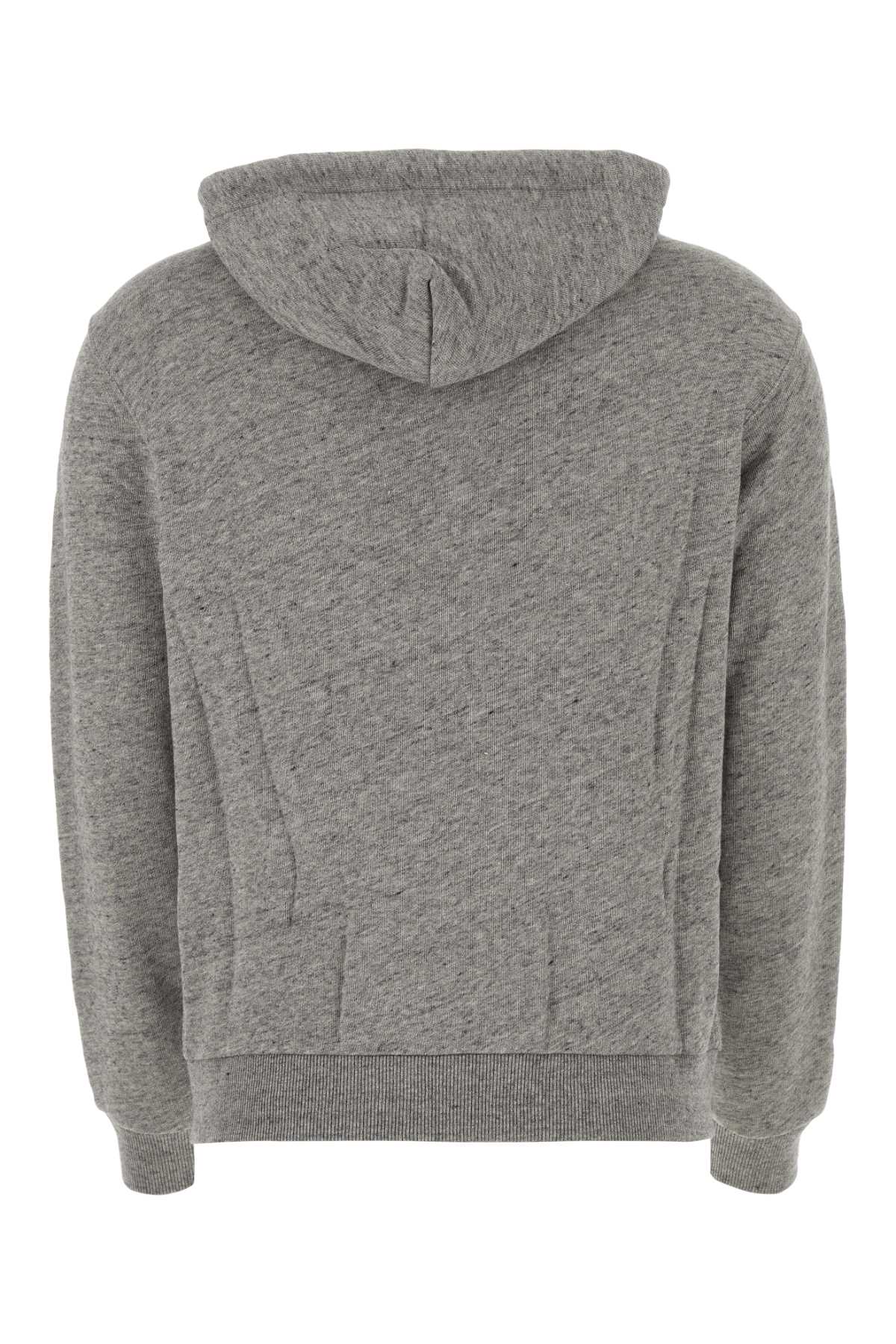 Polo Ralph Lauren Hooded Cotton Sweatshirt Front Pockets In Grey