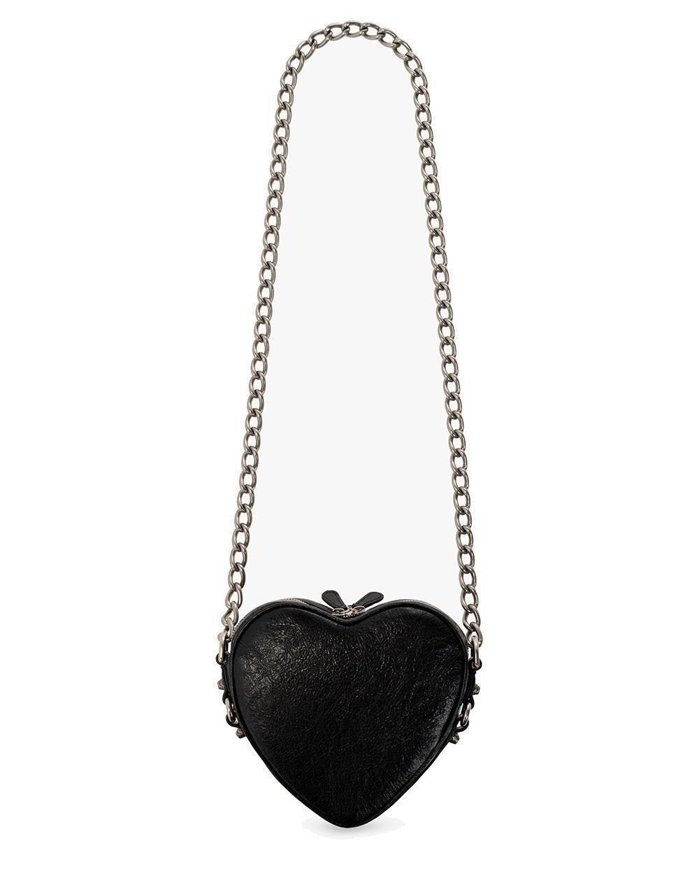 Shop Balenciaga Mini Le Cagole Heart Crossbody Bag In Black