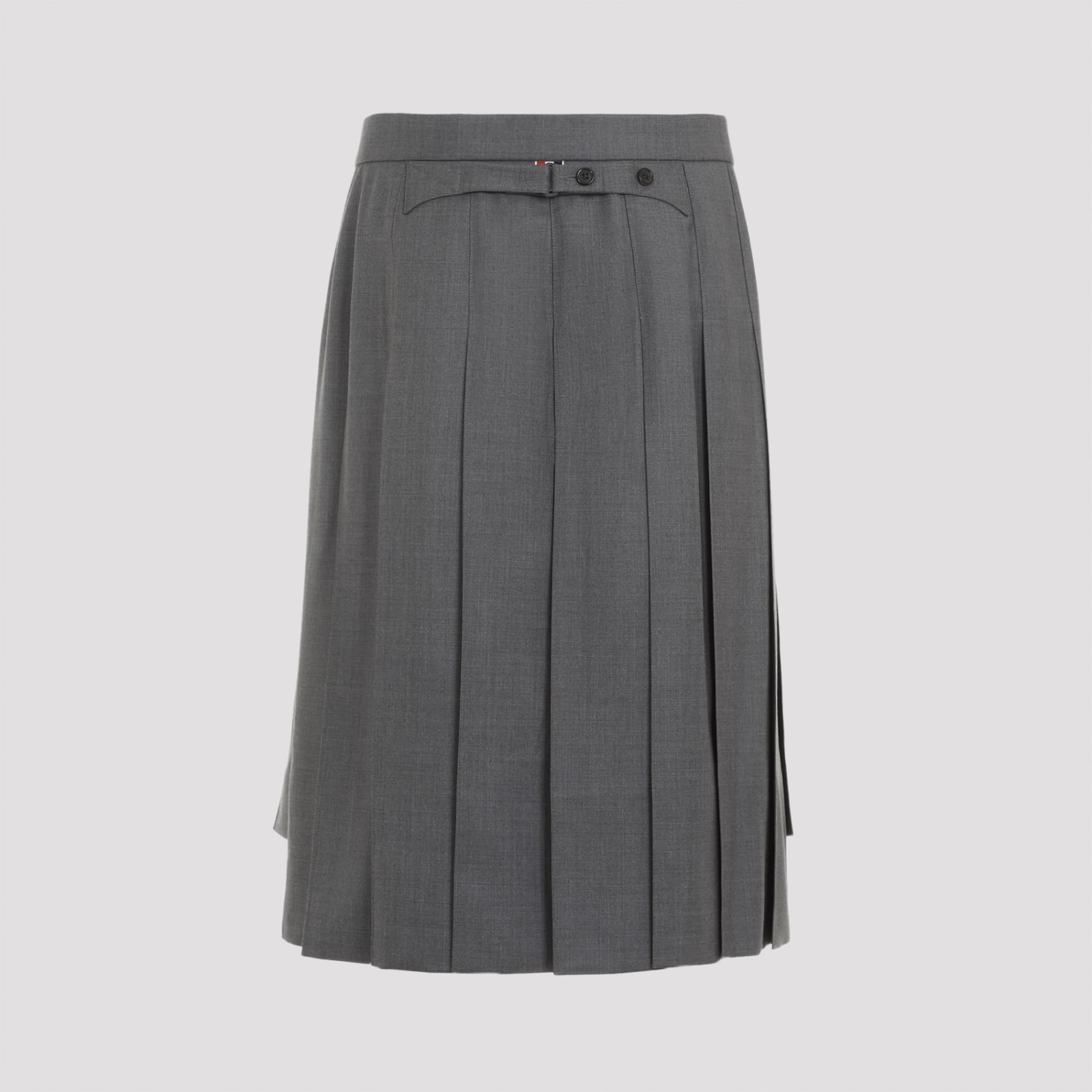 Shop Thom Browne Classic Rise Backstrap Skirt In Med Grey