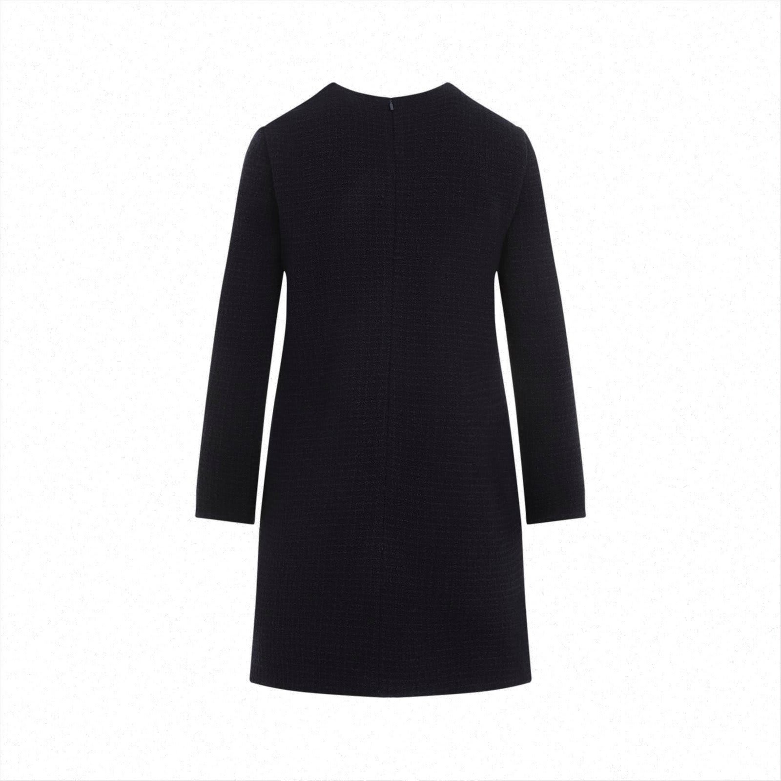 Shop Gucci Damier Boucle Long-sleeve Dress