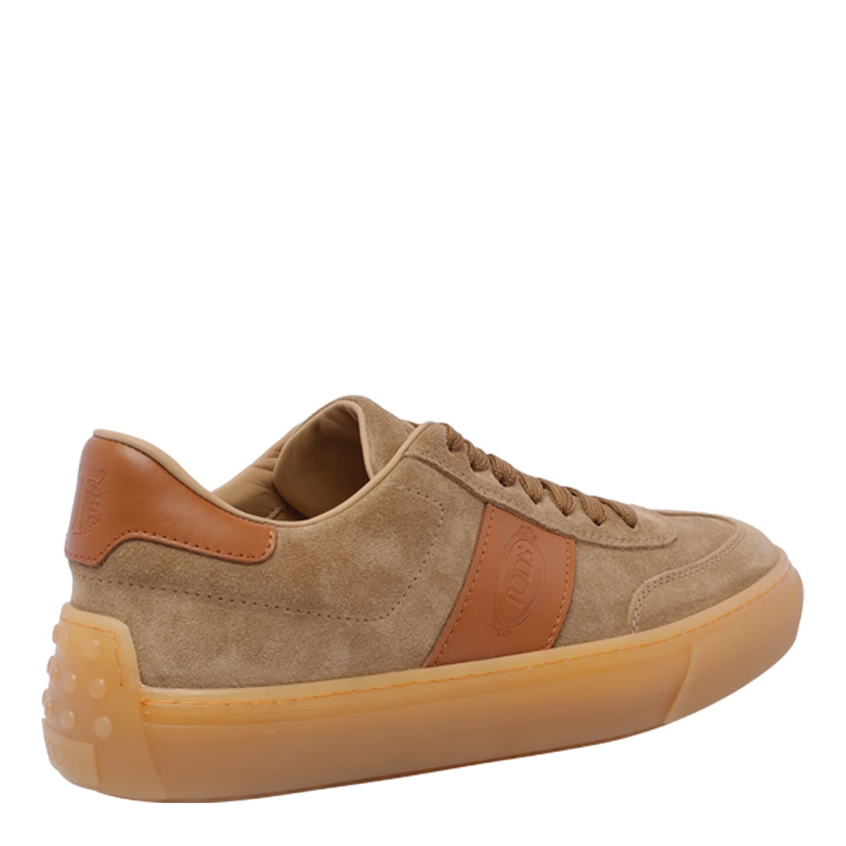 Shop Tod's Leather Tods Sneakers In Beige