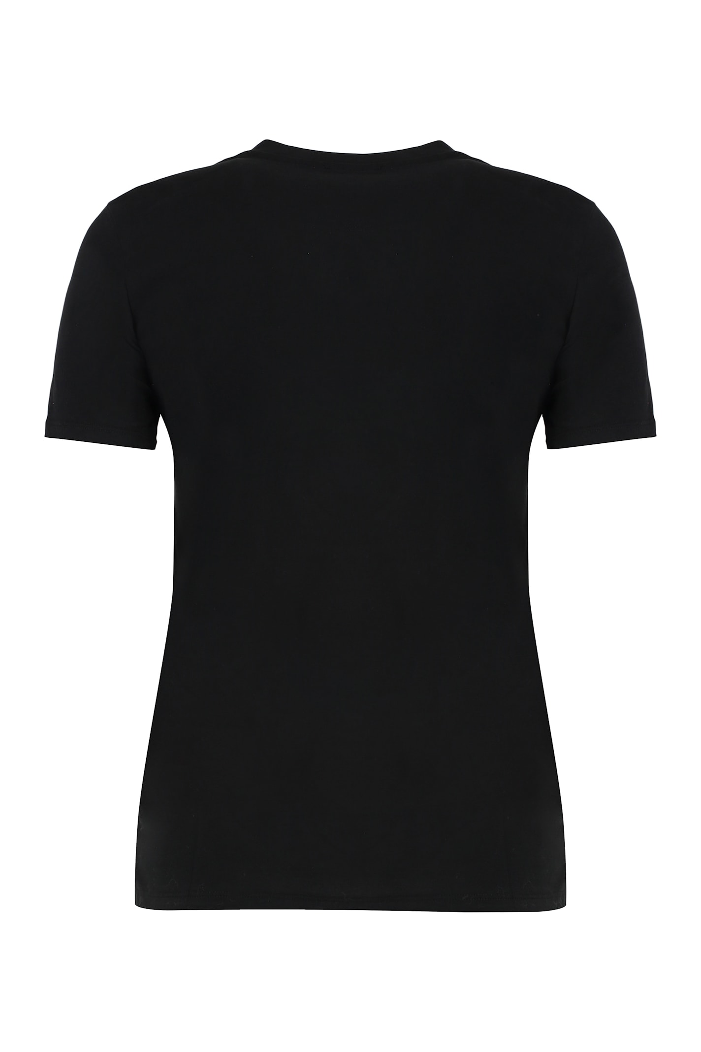 Elisabetta Franchi Short-sleeved T-shirt With Classic Crew Neck In Black