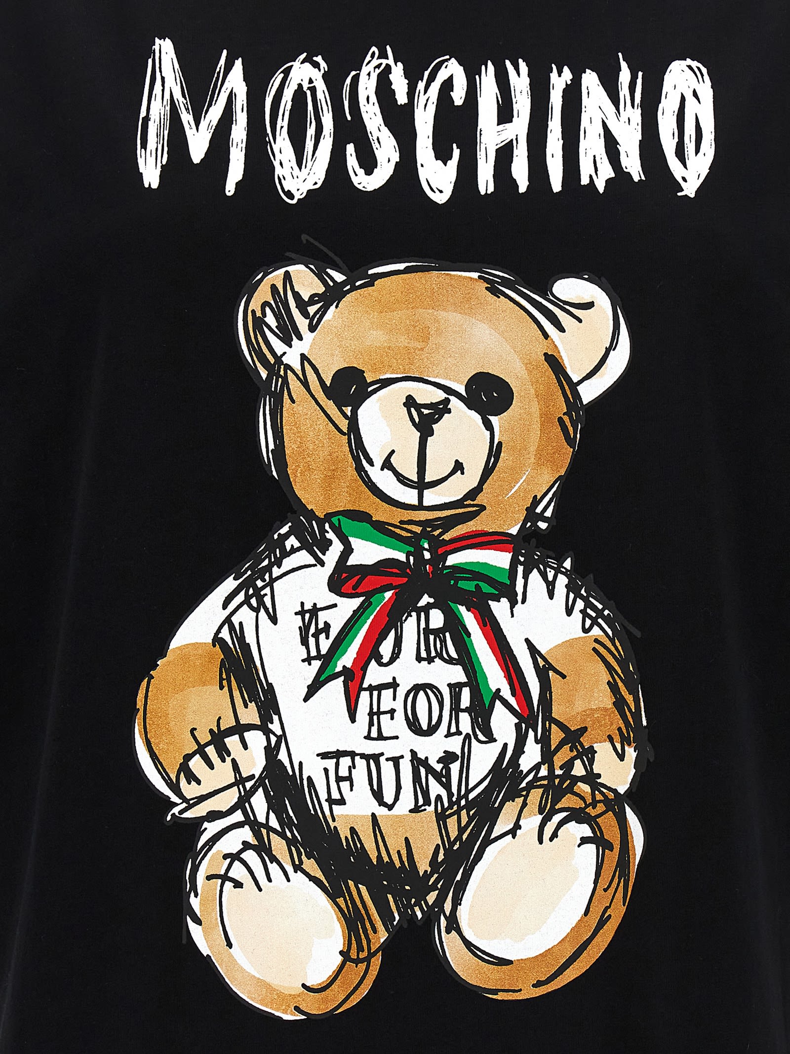 Shop Moschino Teddy Bear T-shirt Dress In Black