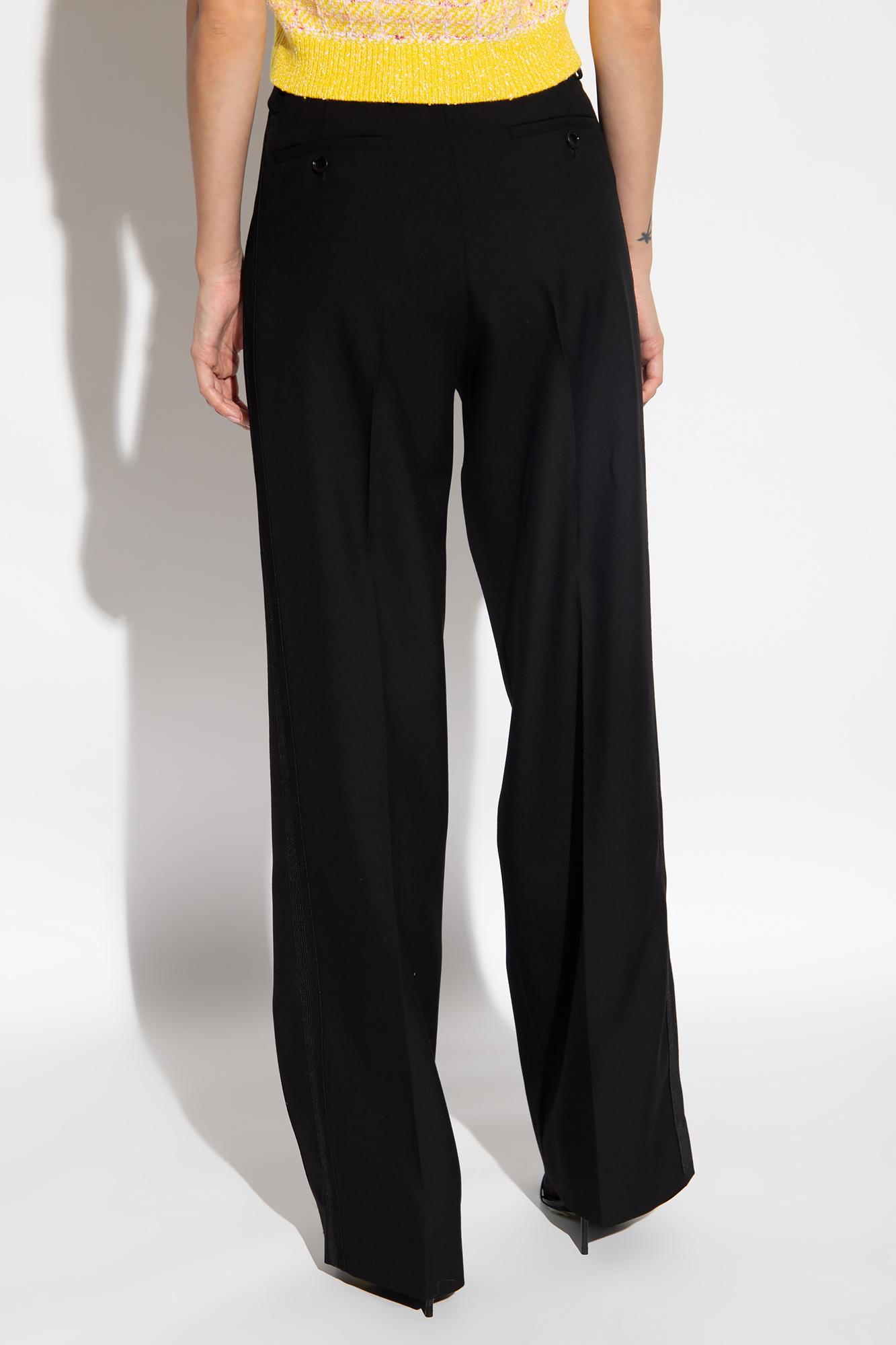 Shop Gucci Wool Trousers In Black