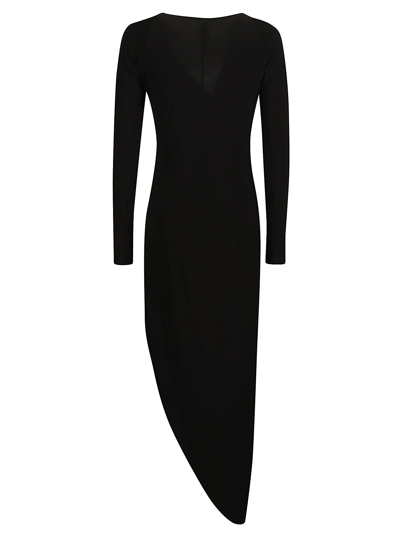 Shop Norma Kamali Long Sleeve Sweetheart Side Drape Dress In Black