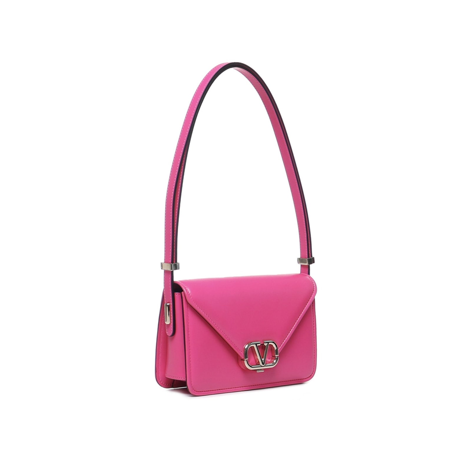 Shop Valentino Garavani Logo Shoulder Bag In Pink