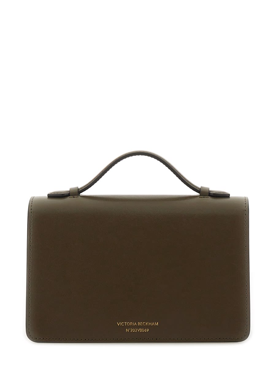 Victoria Beckham Mini Bag With Top Handle And Adjustable Strap In Brown