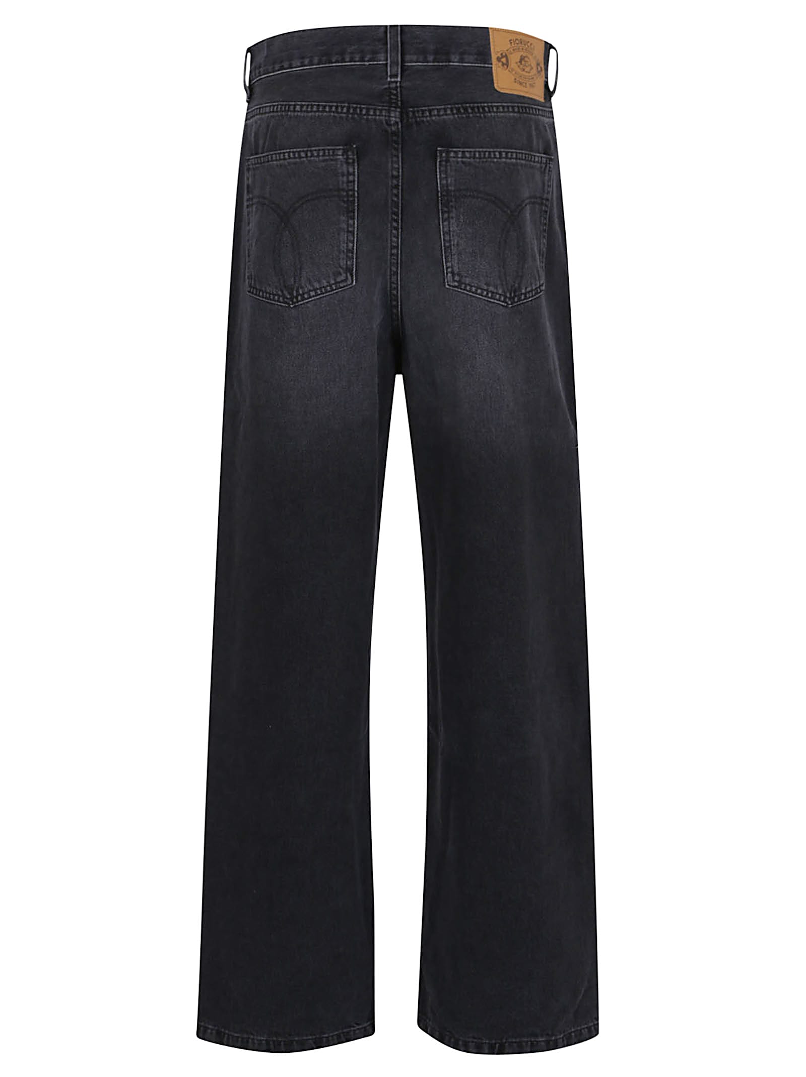 Fiorucci High-waisted Wide-leg Jeans In Gray