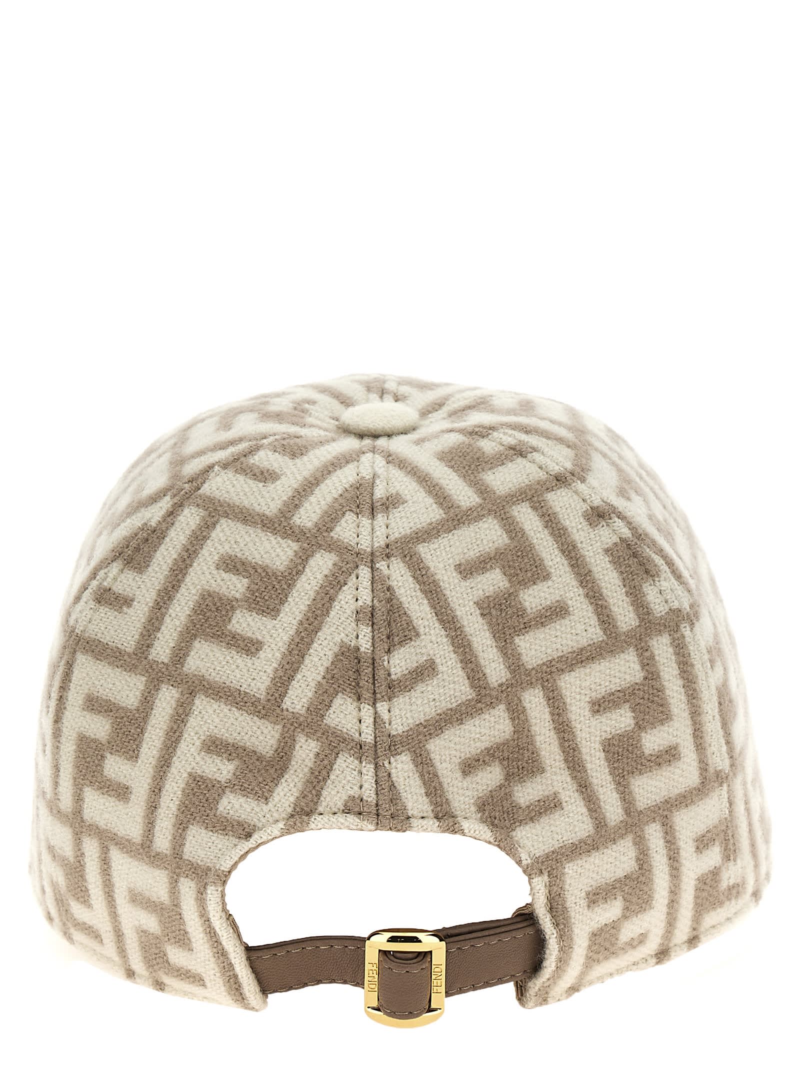 Shop Fendi Ff Cap In Beige