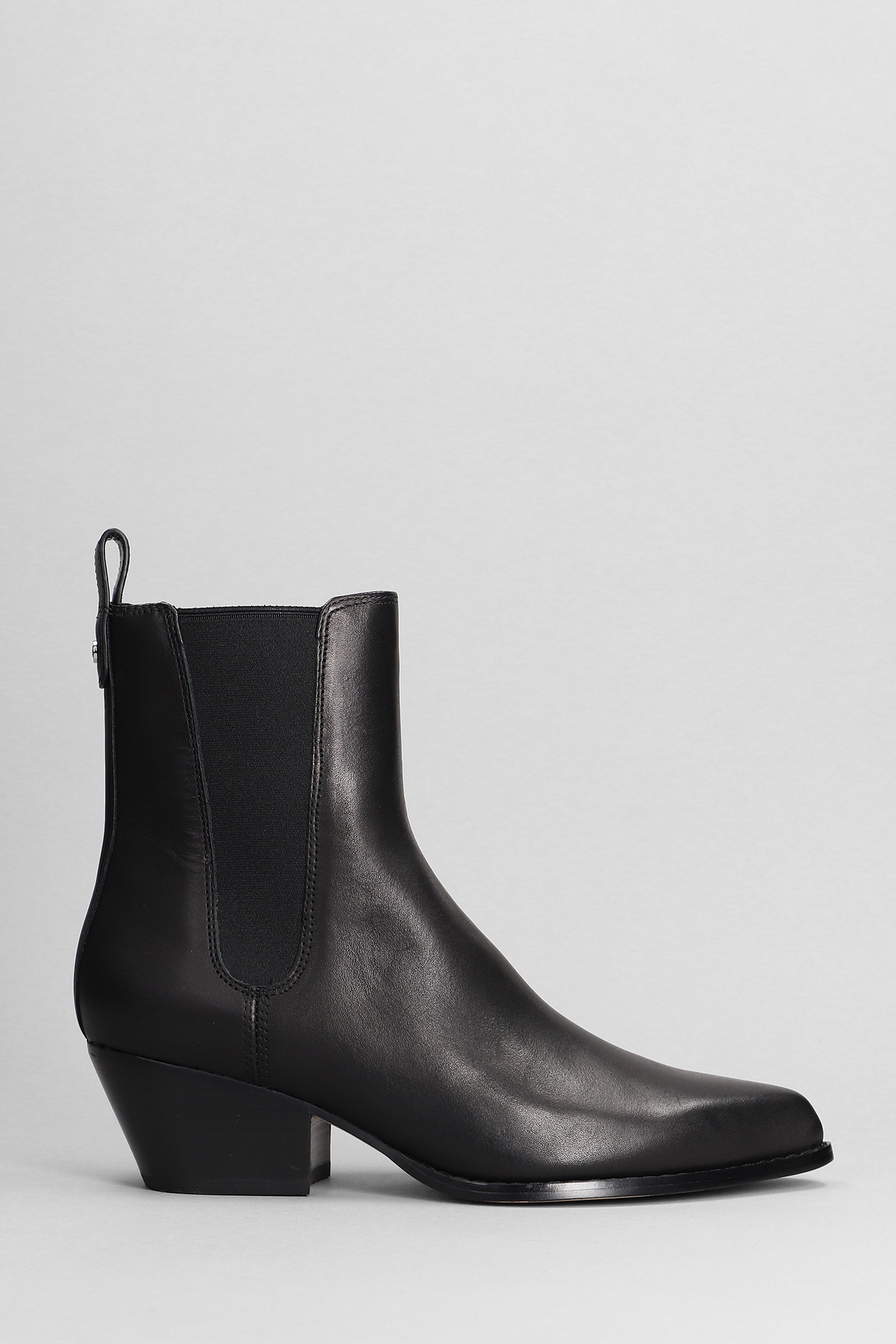 Michael Kors Kinlee Texan Ankle Boots In Black Leather In Black