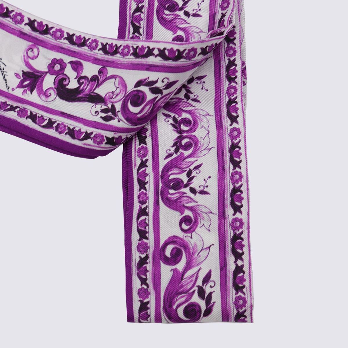 Dolce & Gabbana Multicolor Silk Scarve In Purple