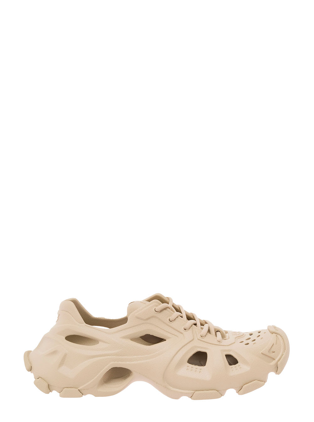 Shop Balenciaga White Hd Sneakers With Embossed  Logo In Rubber Man In Beige