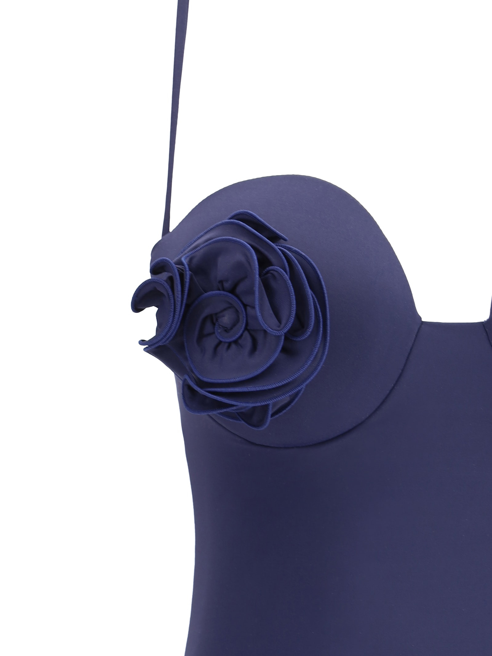 Magda Butrym Women One-piece Swimsuit With Rose Detail In Navy