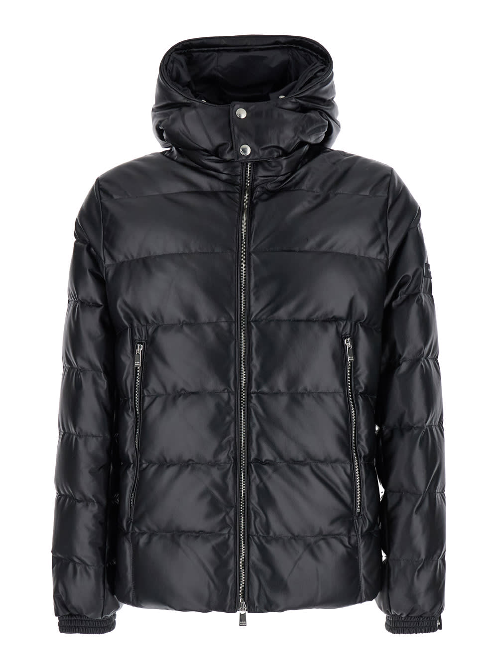 Shop Tatras Ruisun Black Quilted Down Jacket With Detachable Hood In Tech Fabric Man