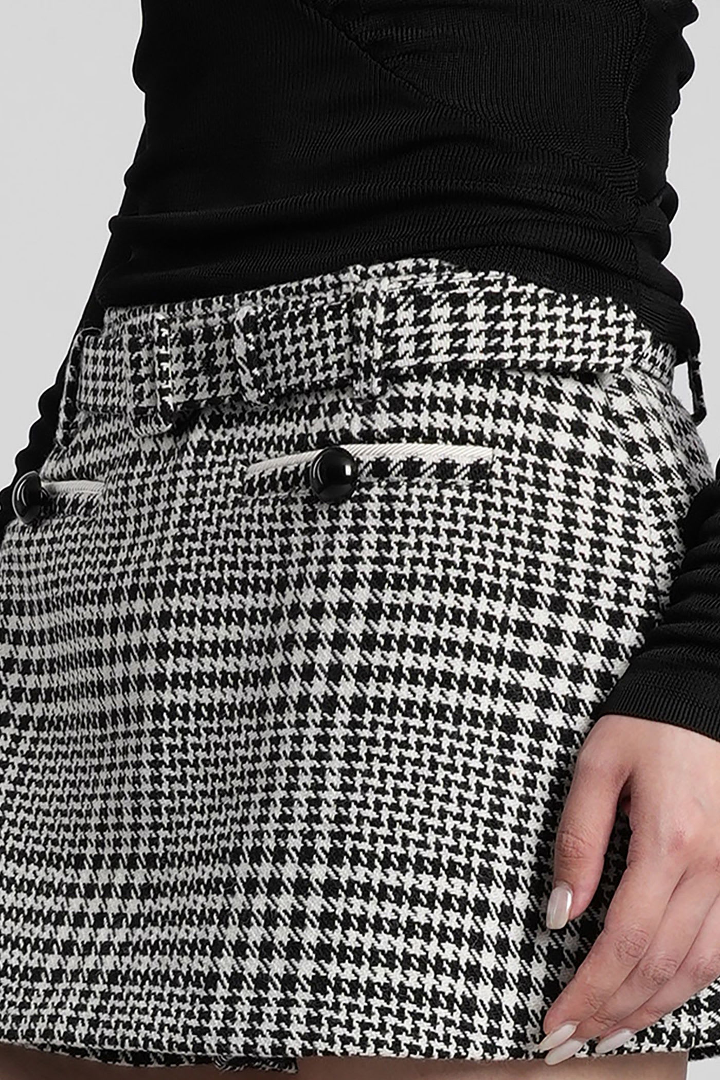 Self-portrait Skirt In Black Polyester In Black