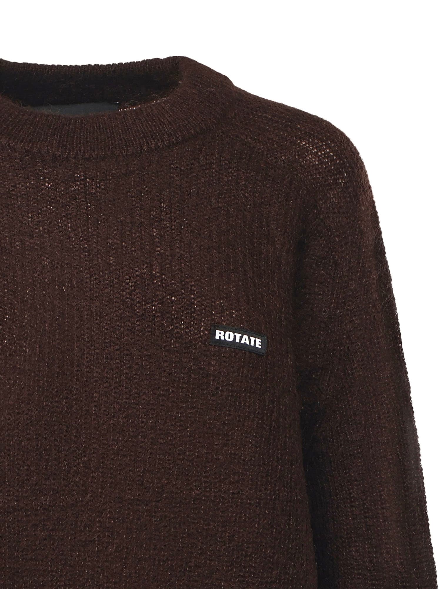 Rotate Birger Christensen Maglione Leggero Con Logo Marrone In Brown