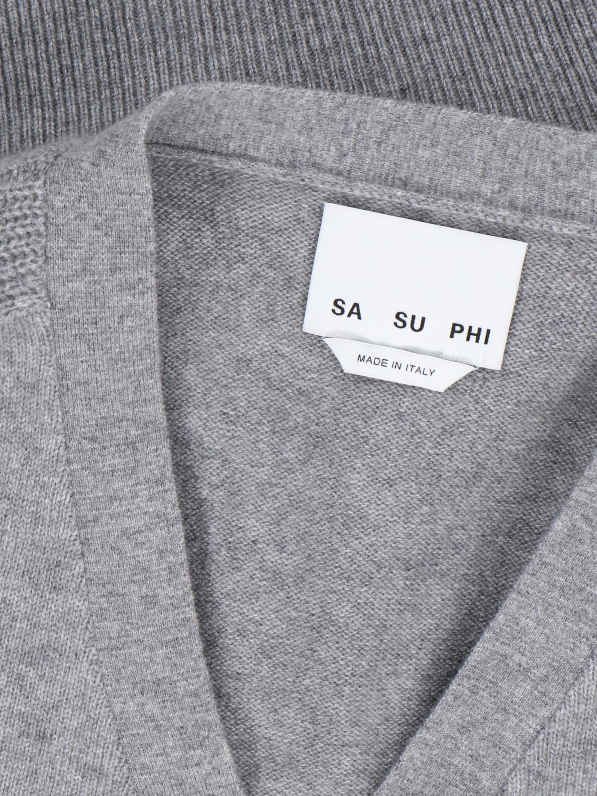 Shop Sa Su Phi Crop Cardigan In Gray