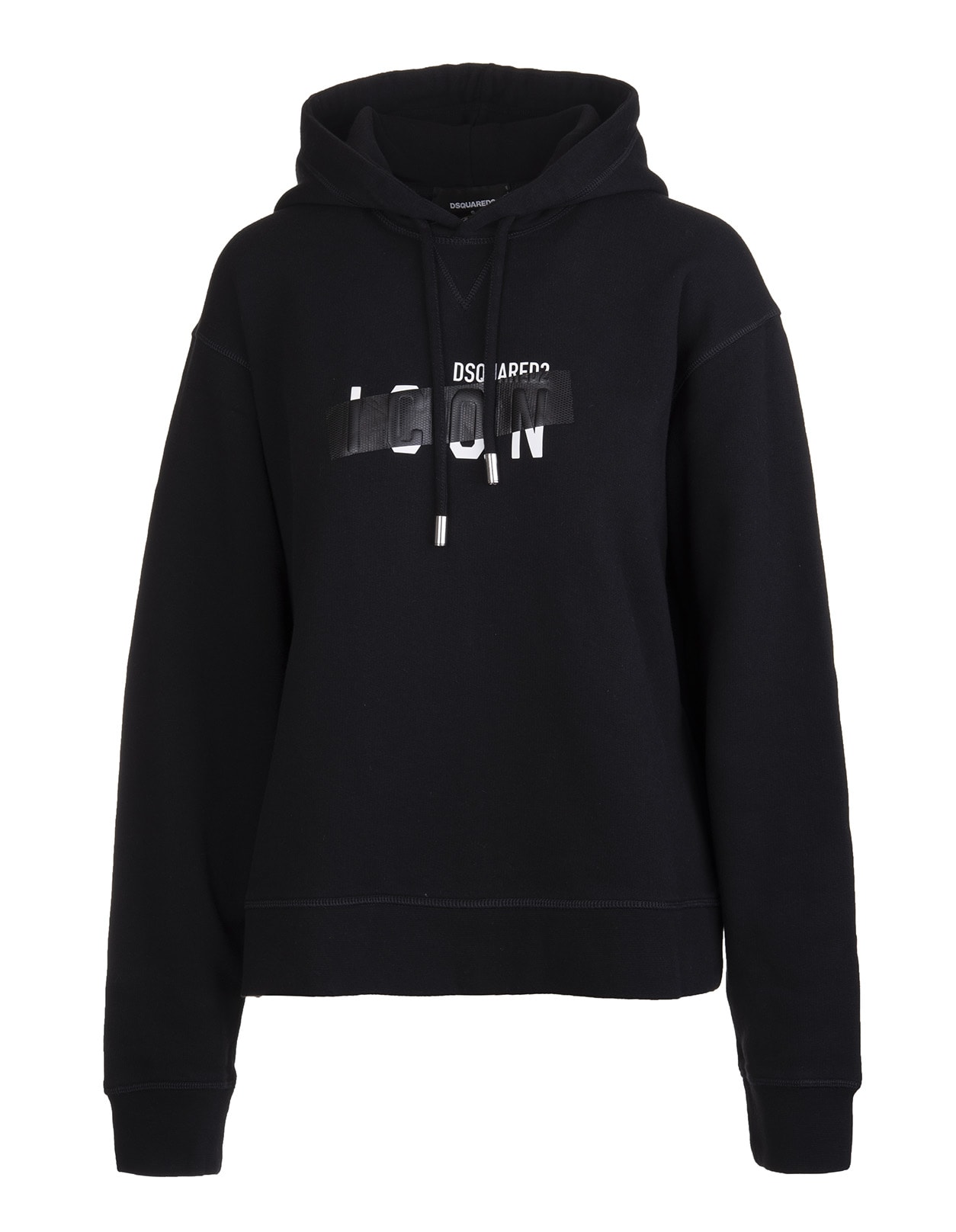 Dsquared2 Woman Black Icon Tape Hoodie