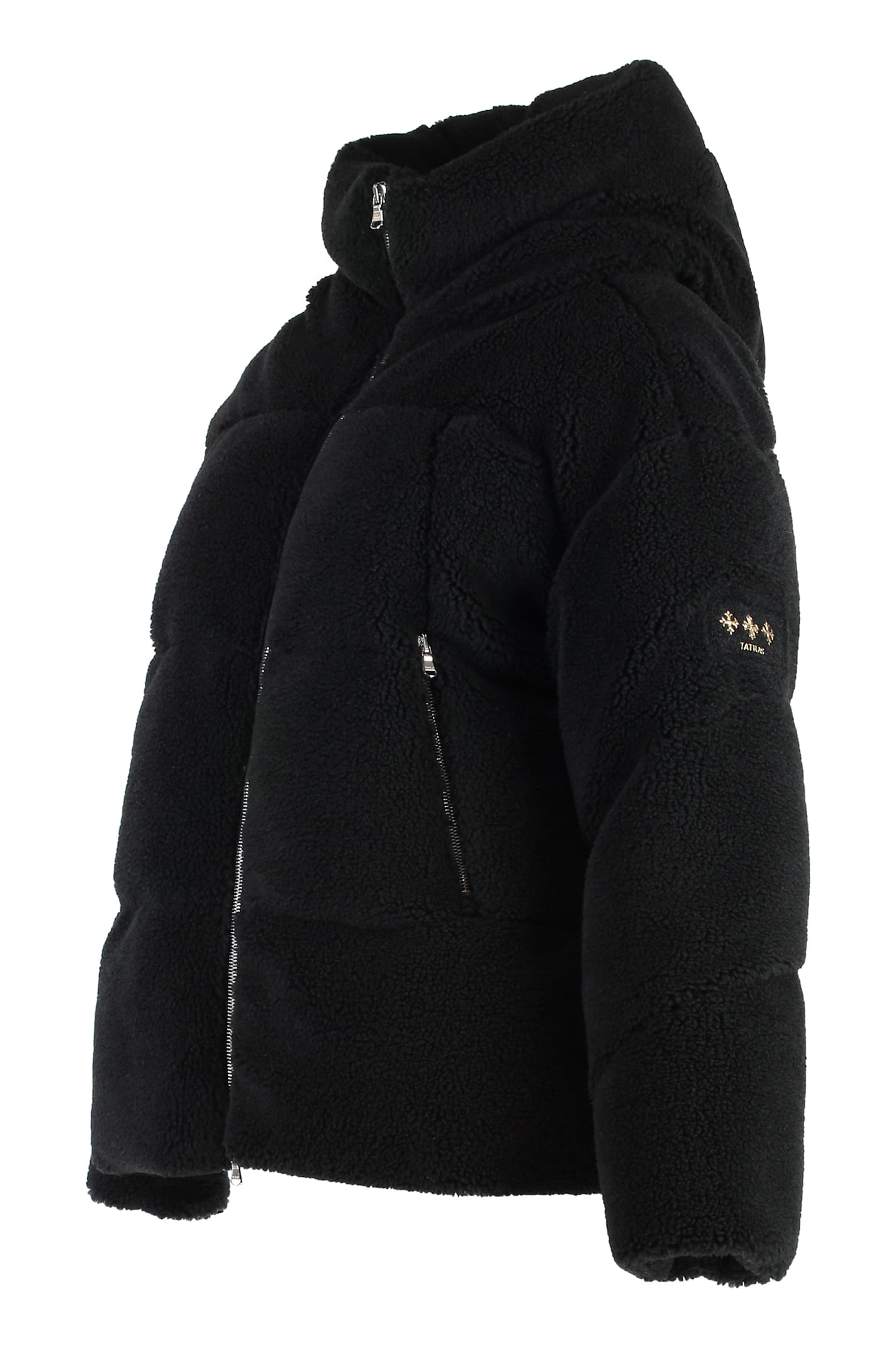 Shop Tatras Hooded Vegan Fur Jacket In Black