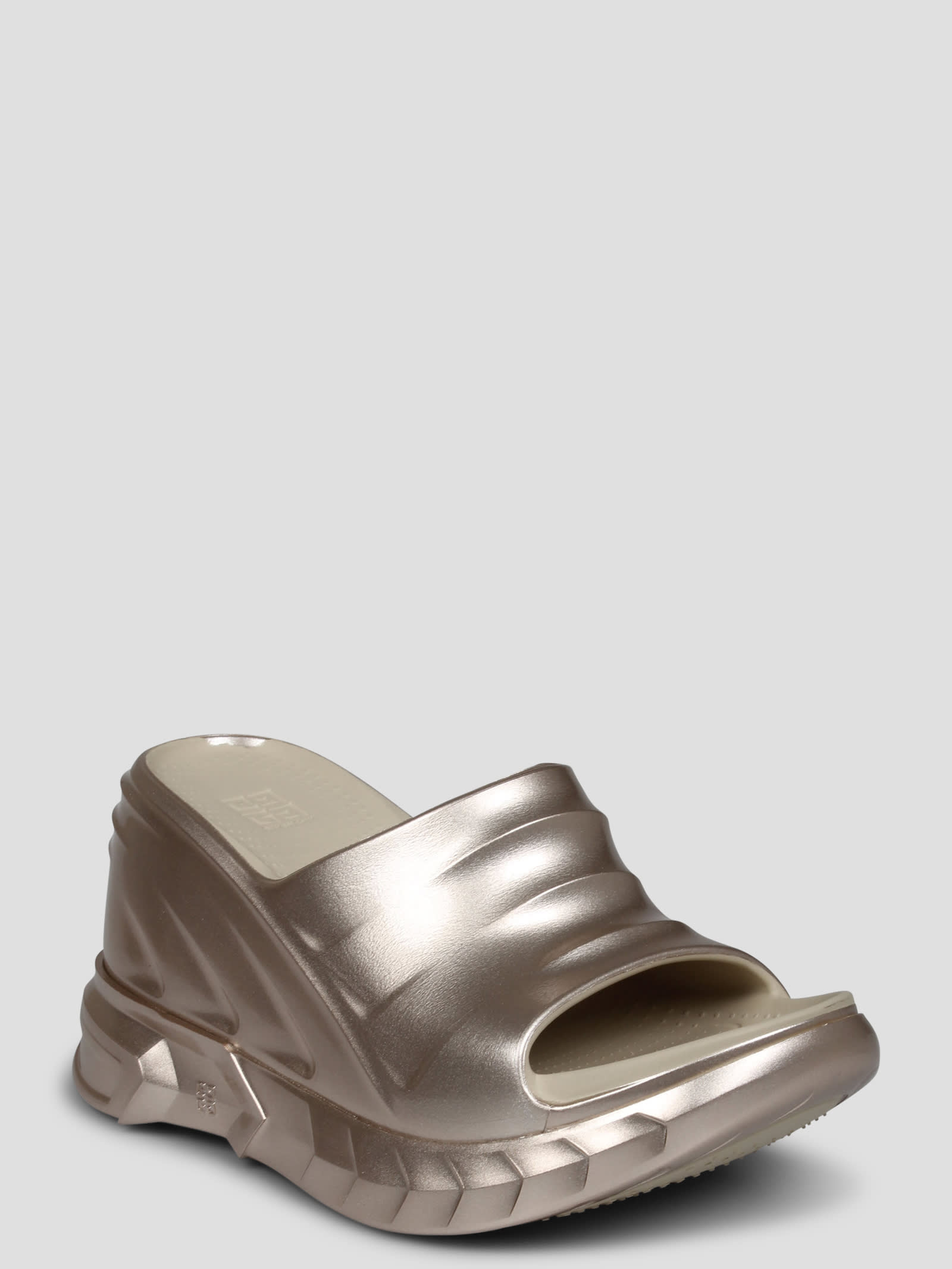 Shop Givenchy Marshmallow Wedge Sandals In Metallic