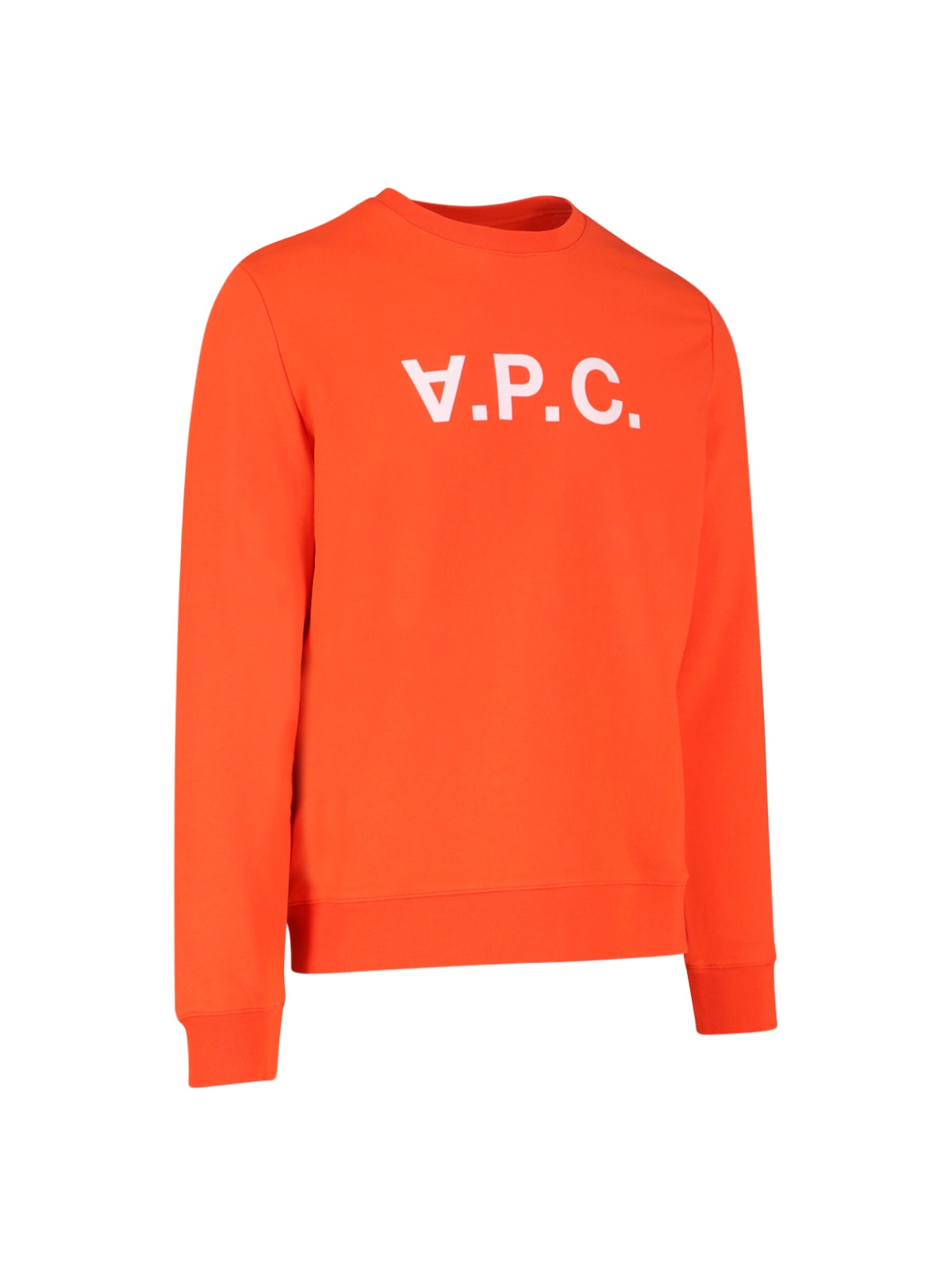 Shop Apc Logo Crew Neck Sweatshirt In Orange