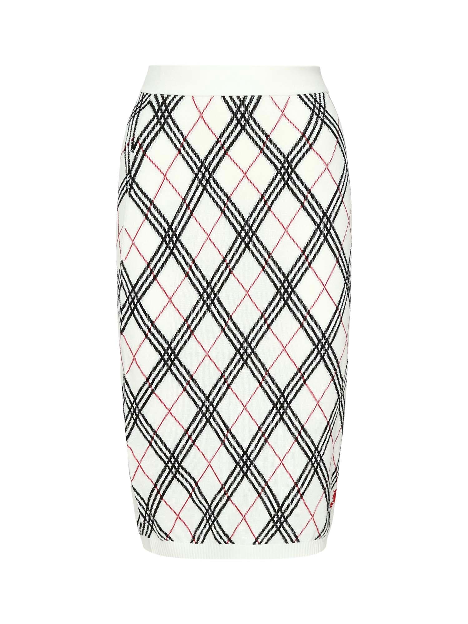 Burberry Midirock Argyle Aus Baumwolle In White