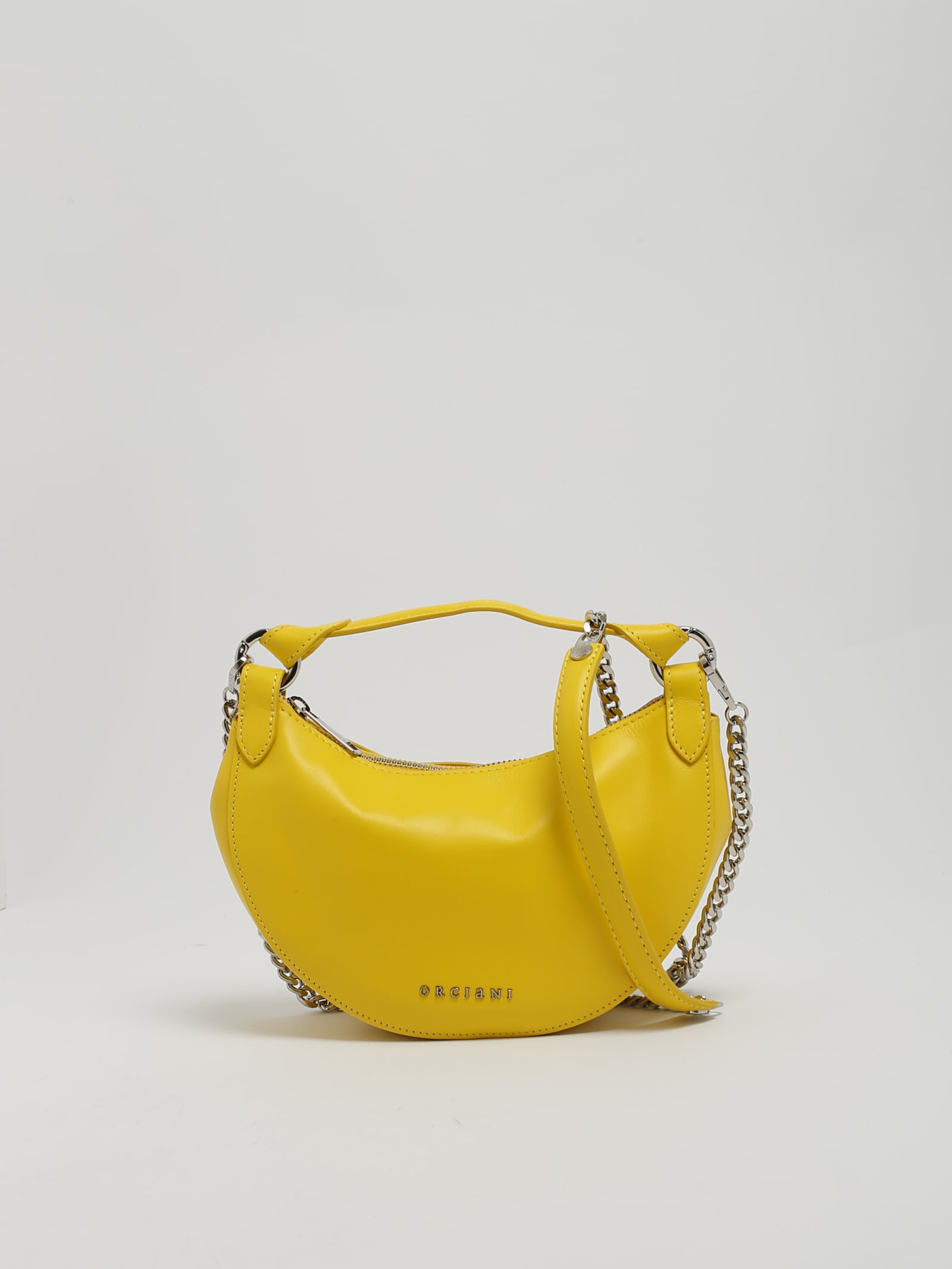 Shop Orciani Mini Hobo Shoulder Bag In Limone