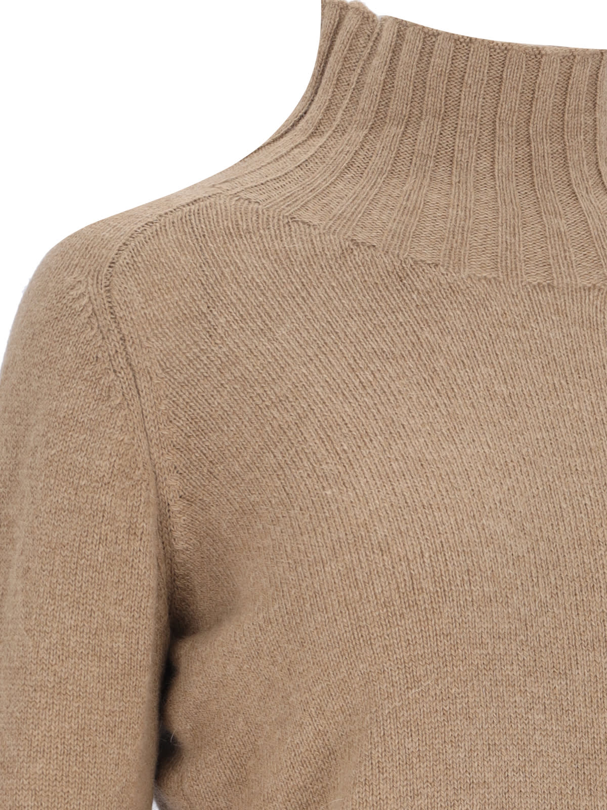 Shop Zanone High Neck Sweater In Brown