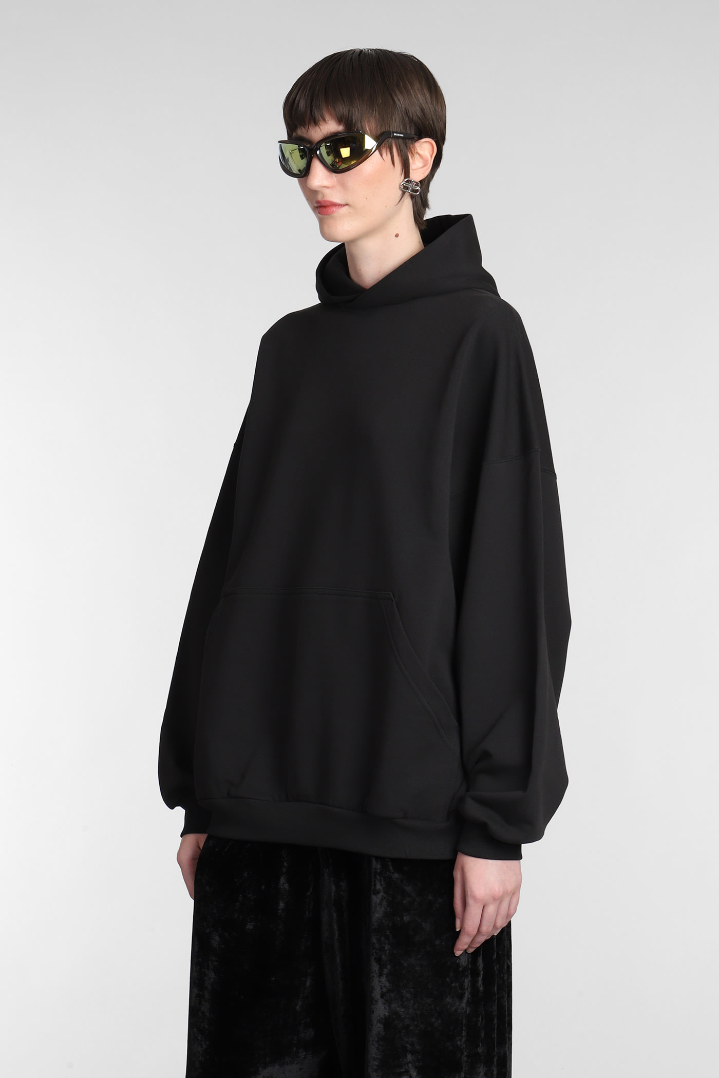 Shop Balenciaga Sweatshirt In Black Cotton