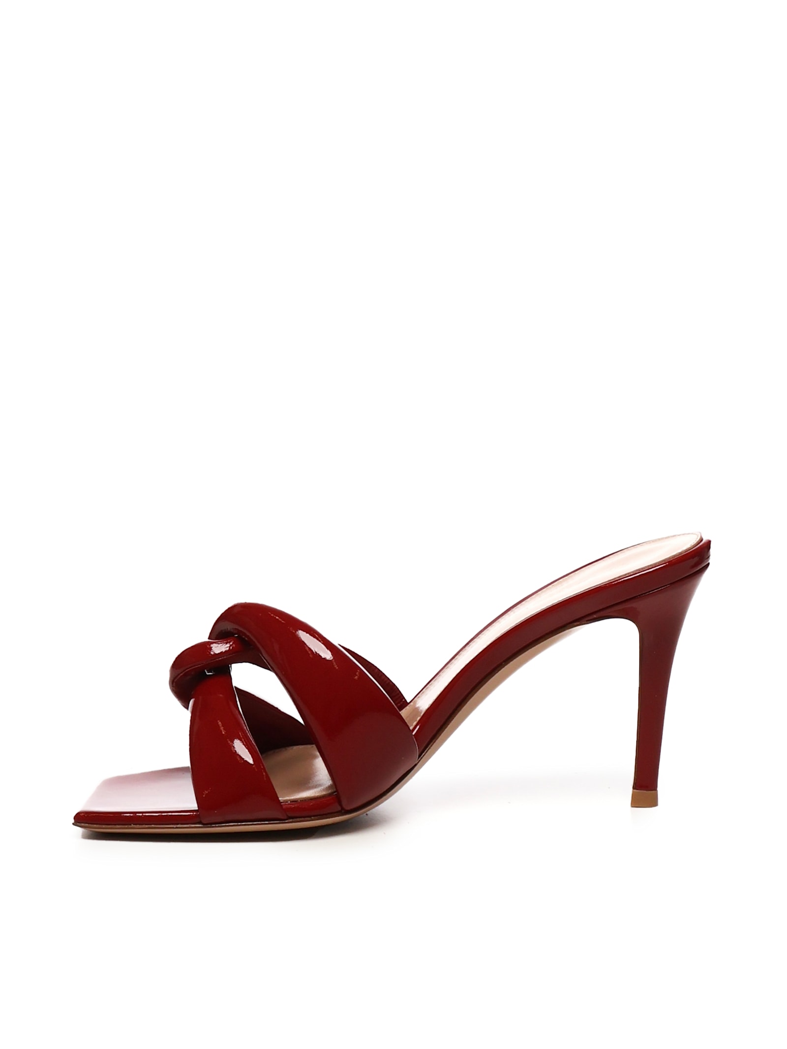 Shop Gianvito Rossi Patent Amour Mule In Red