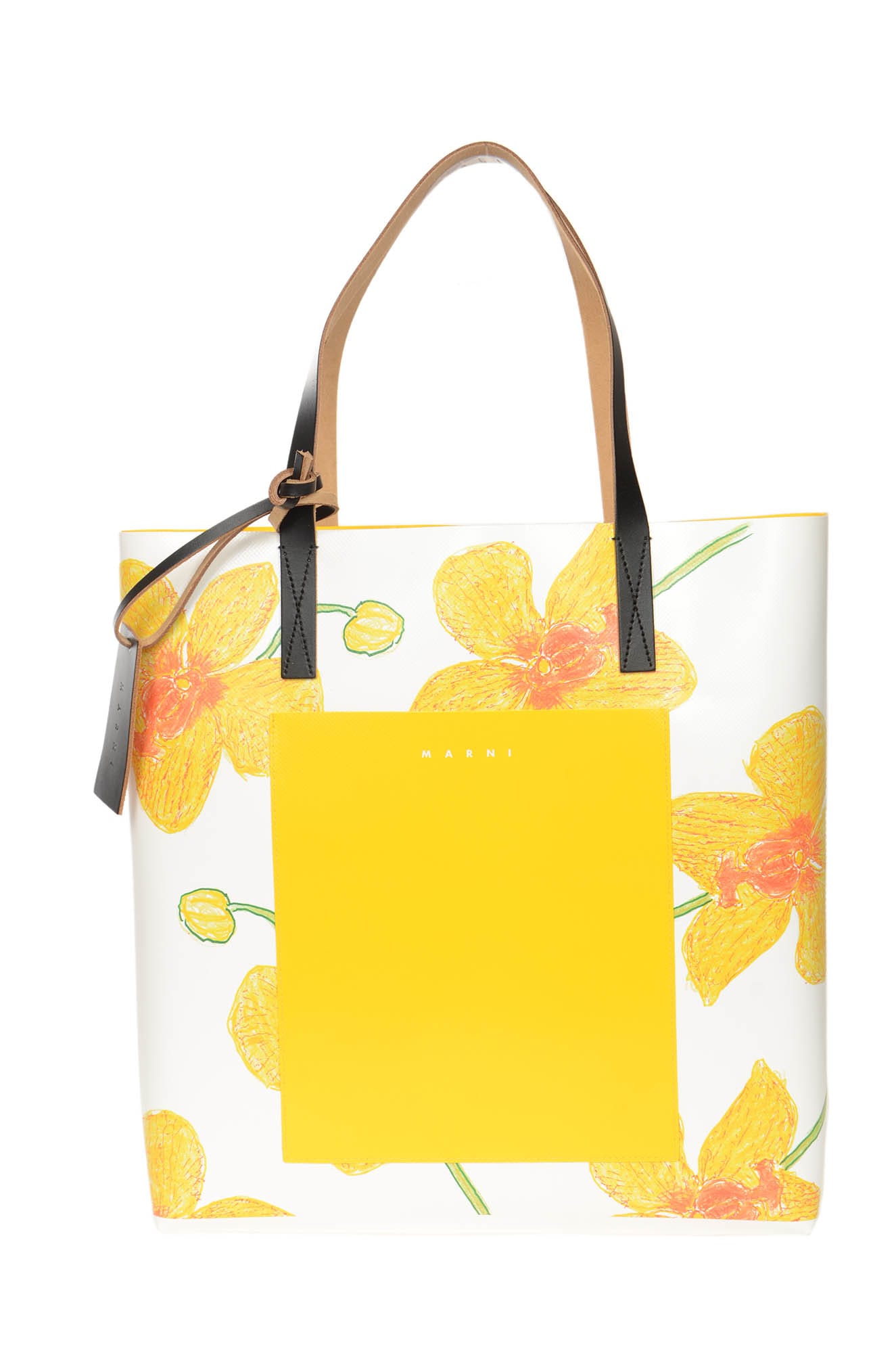 Marni Floral Print Logo Shopper Bag