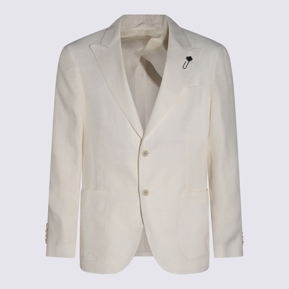 Lardini Structured Blazer With Front Pockets And Notch Lapel