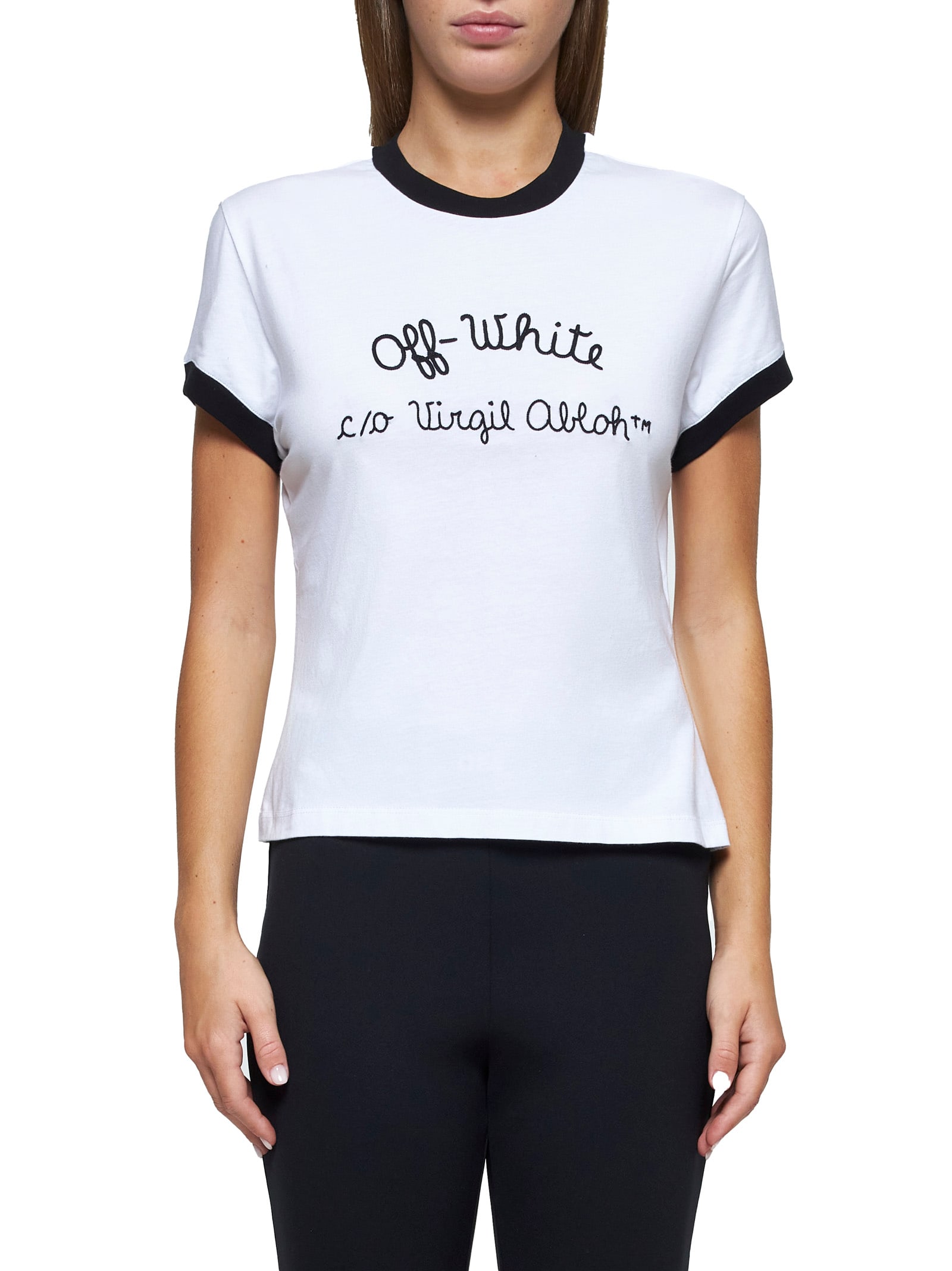 Shop Off-white T-shirt In White - Black