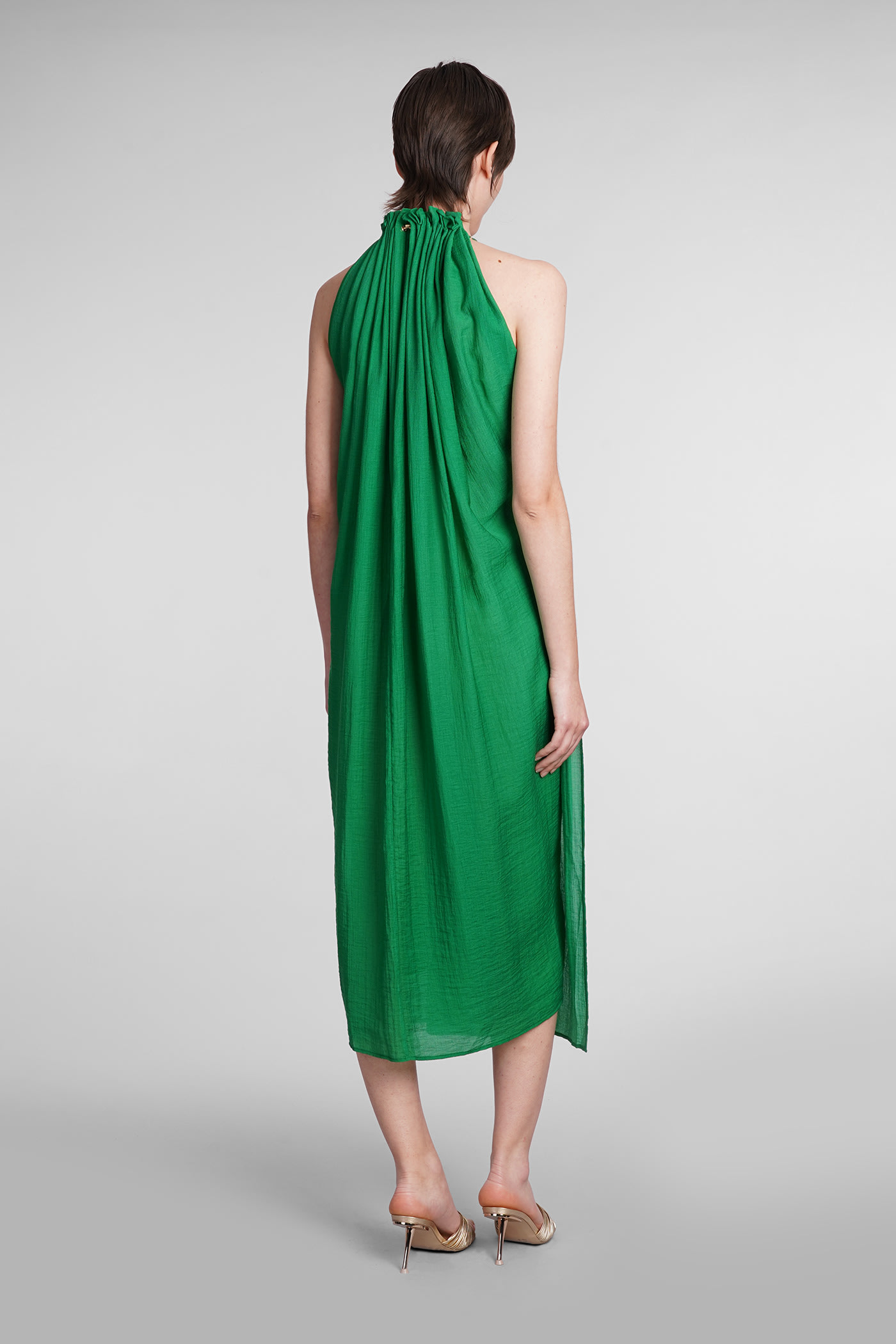 Shop Cult Gaia Ree Dress In Green Wool And Polyester