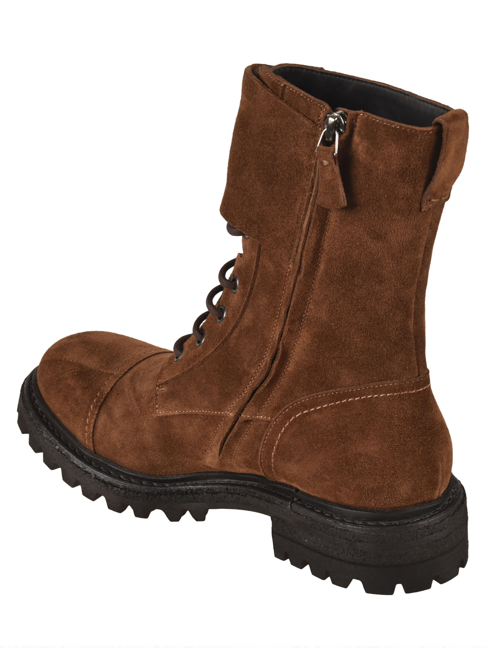 Shop Del Carlo Take Kaleido Lace-up Boots In Brown