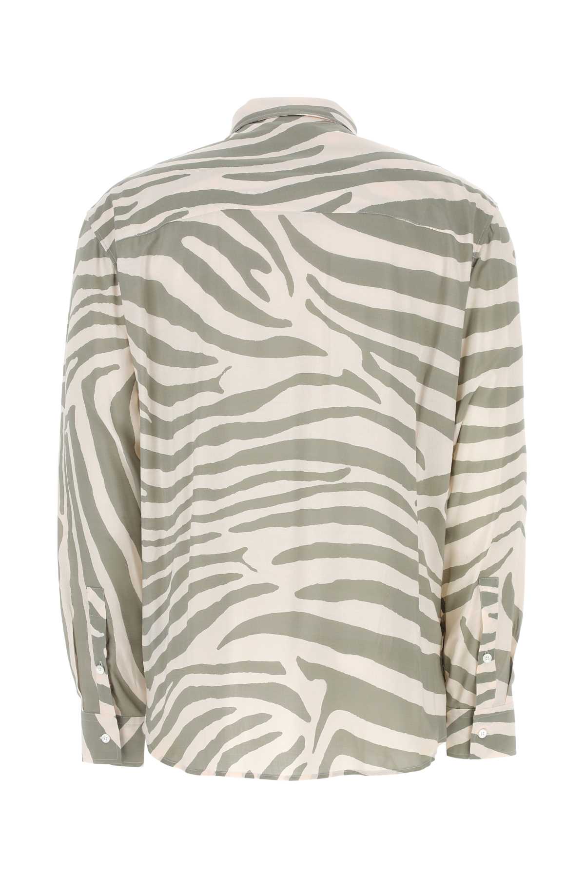 Shop Balmain Printed Viscose Shirt In Ufs