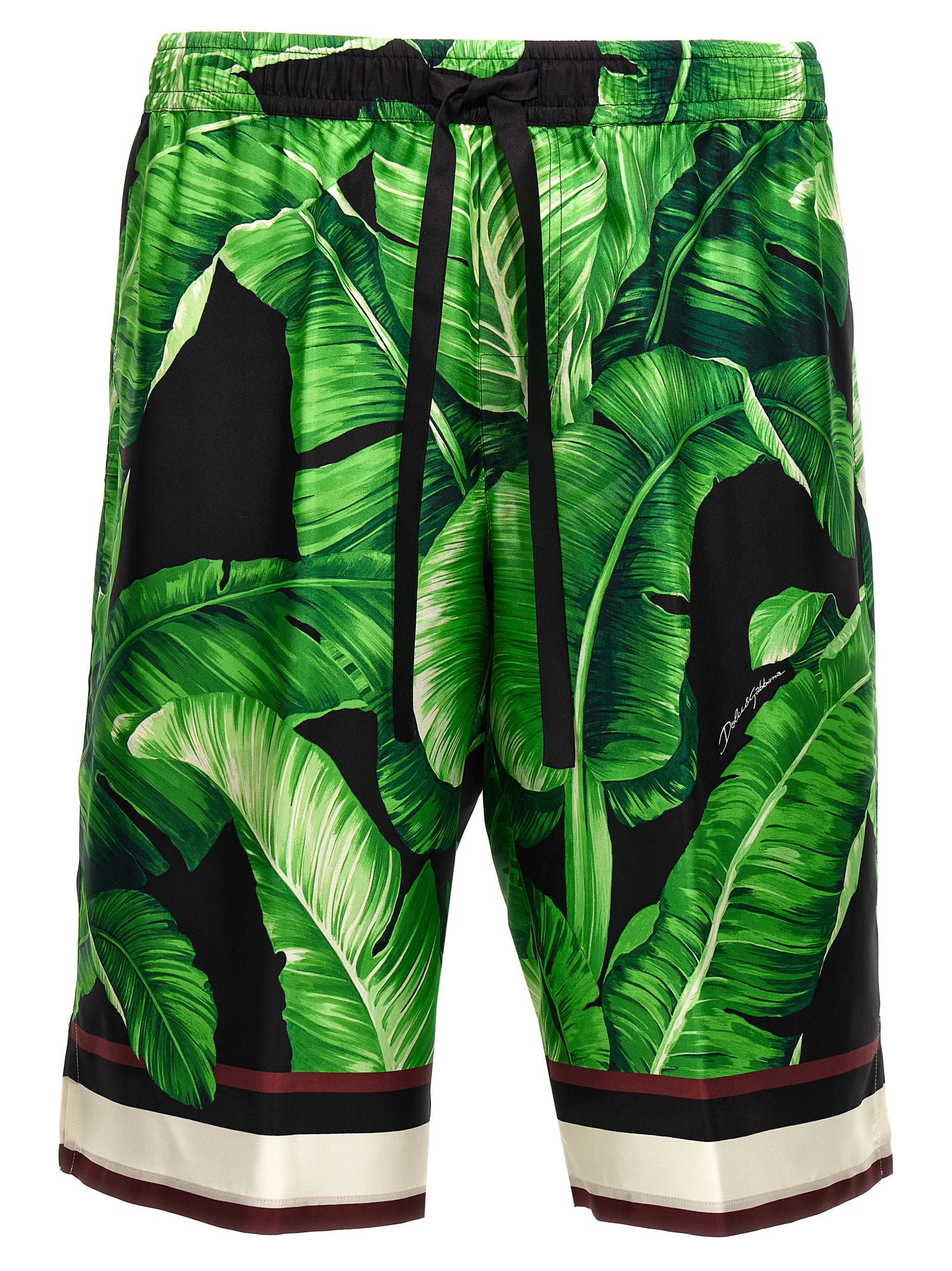 Shop Dolce & Gabbana All Over Print Bermuda Shorts In Banana Nero