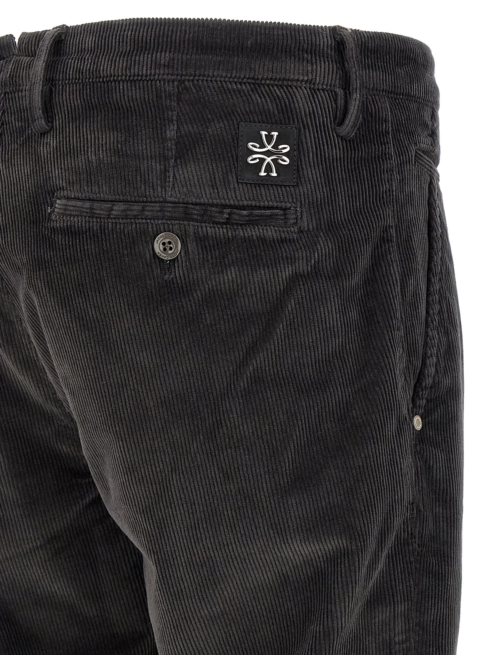 Jacob Cohen Corduroy Trousers With Front And Back Pockets In Brown