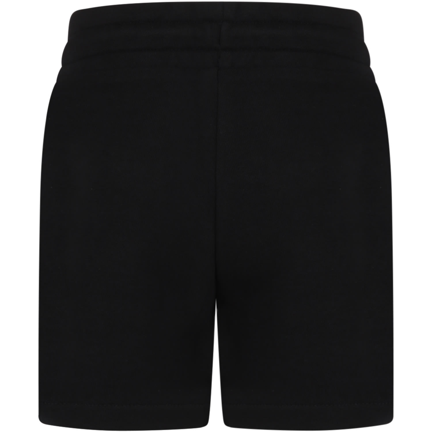Shop Dkny Black Shorts For Girl With White Logo In B Nero